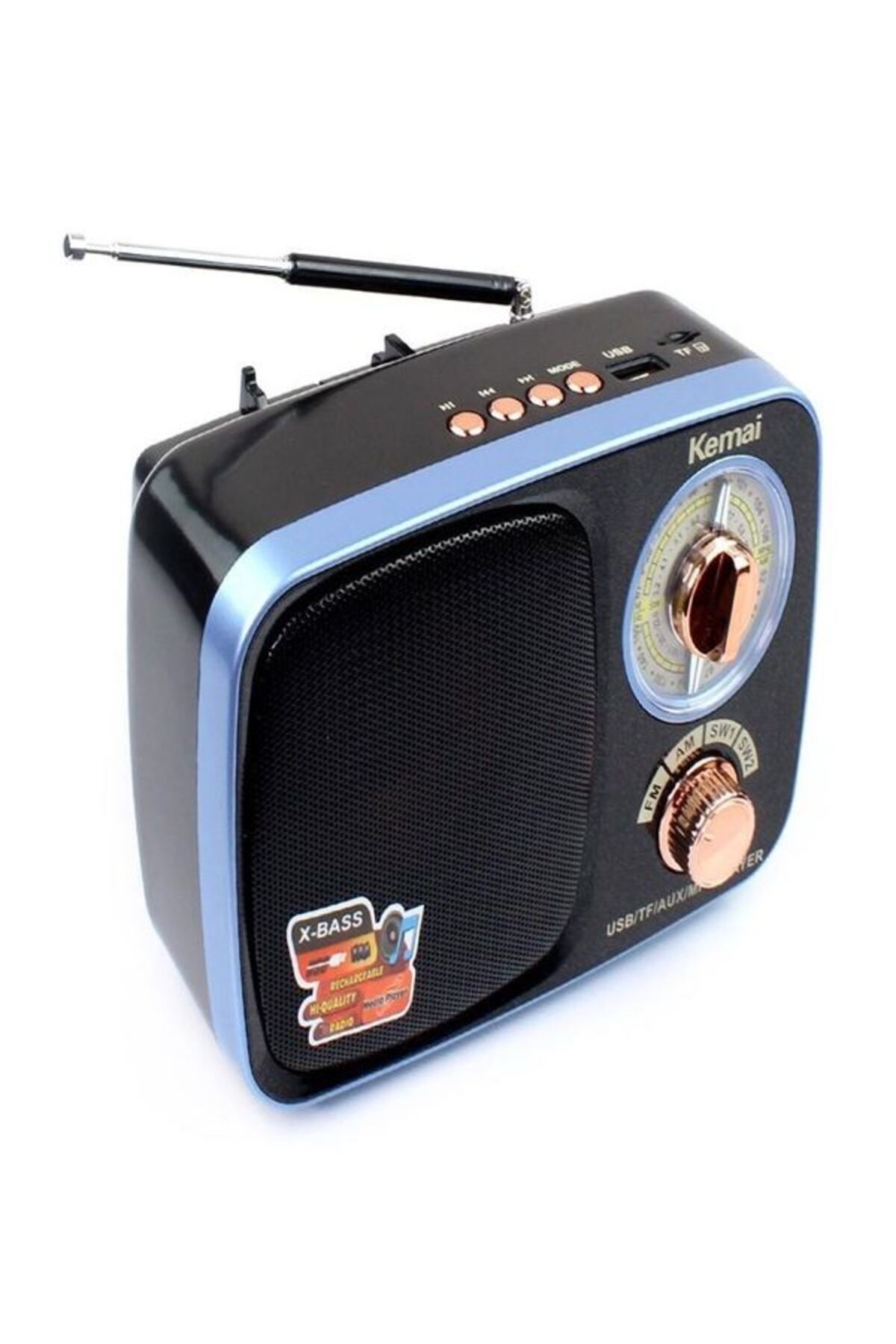 BAYINDIRELEKTRONİK MD-308BT FM AM SW 3 Bandlı Retro Analog Radyo Işıklı Bluetooth Hoparlör USB TF AUX Destekli Speaker