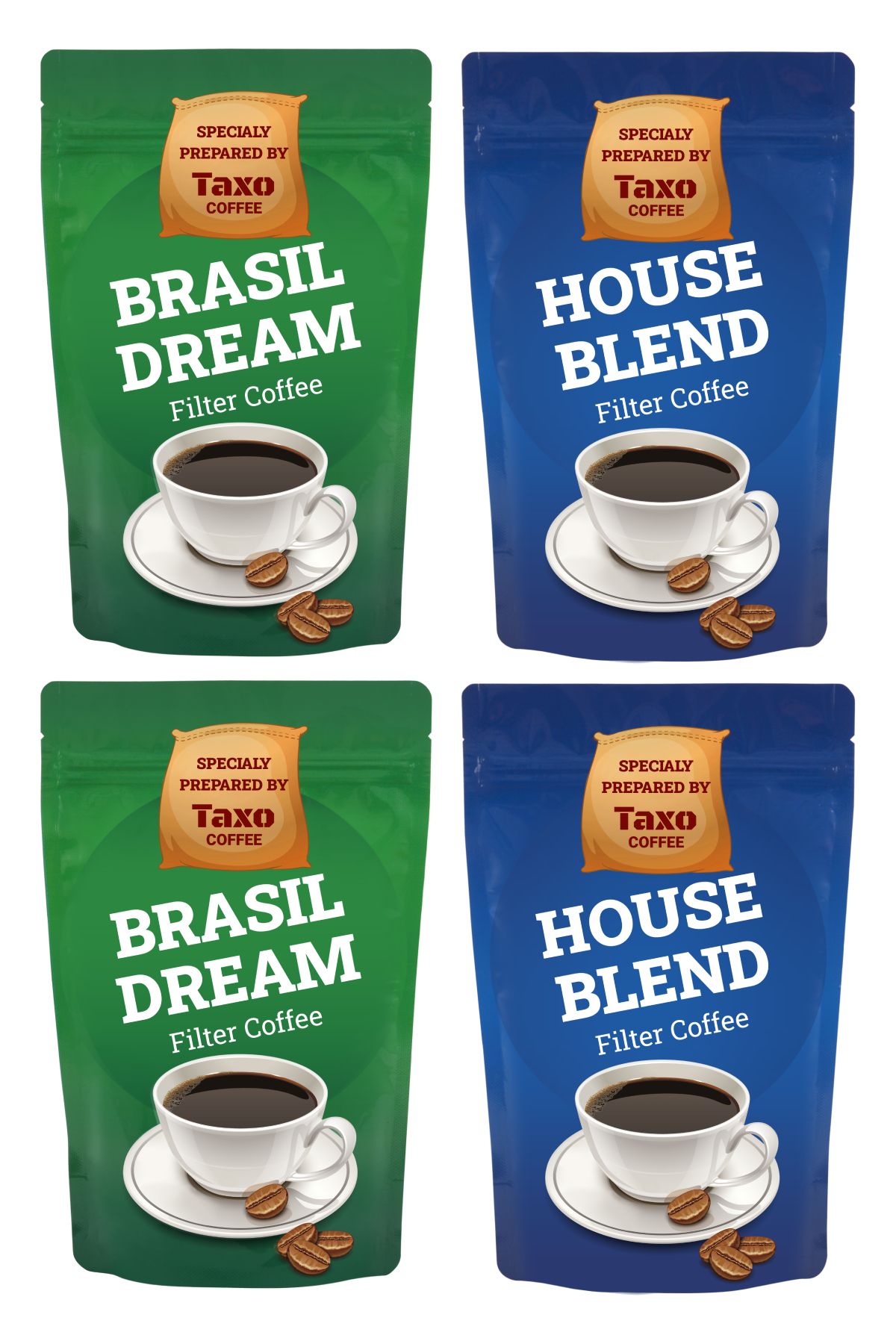 Taxo Coffee Filtre Kahve Seti 4x250gr