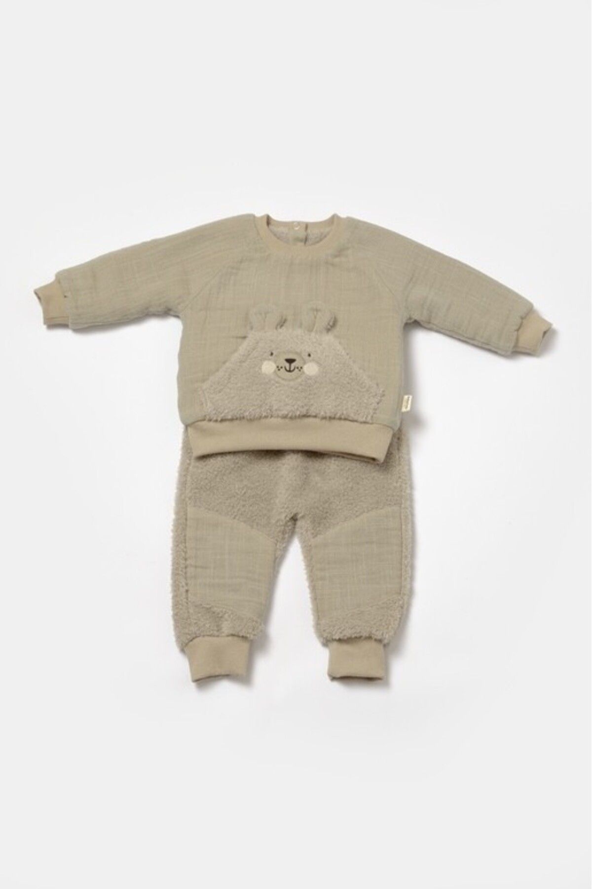 DIDuStore GOTS Sertifikalı %100 Organik Pamuk, Sevimli Hayvan Figürlü Unisex Bebek Giyim Seti