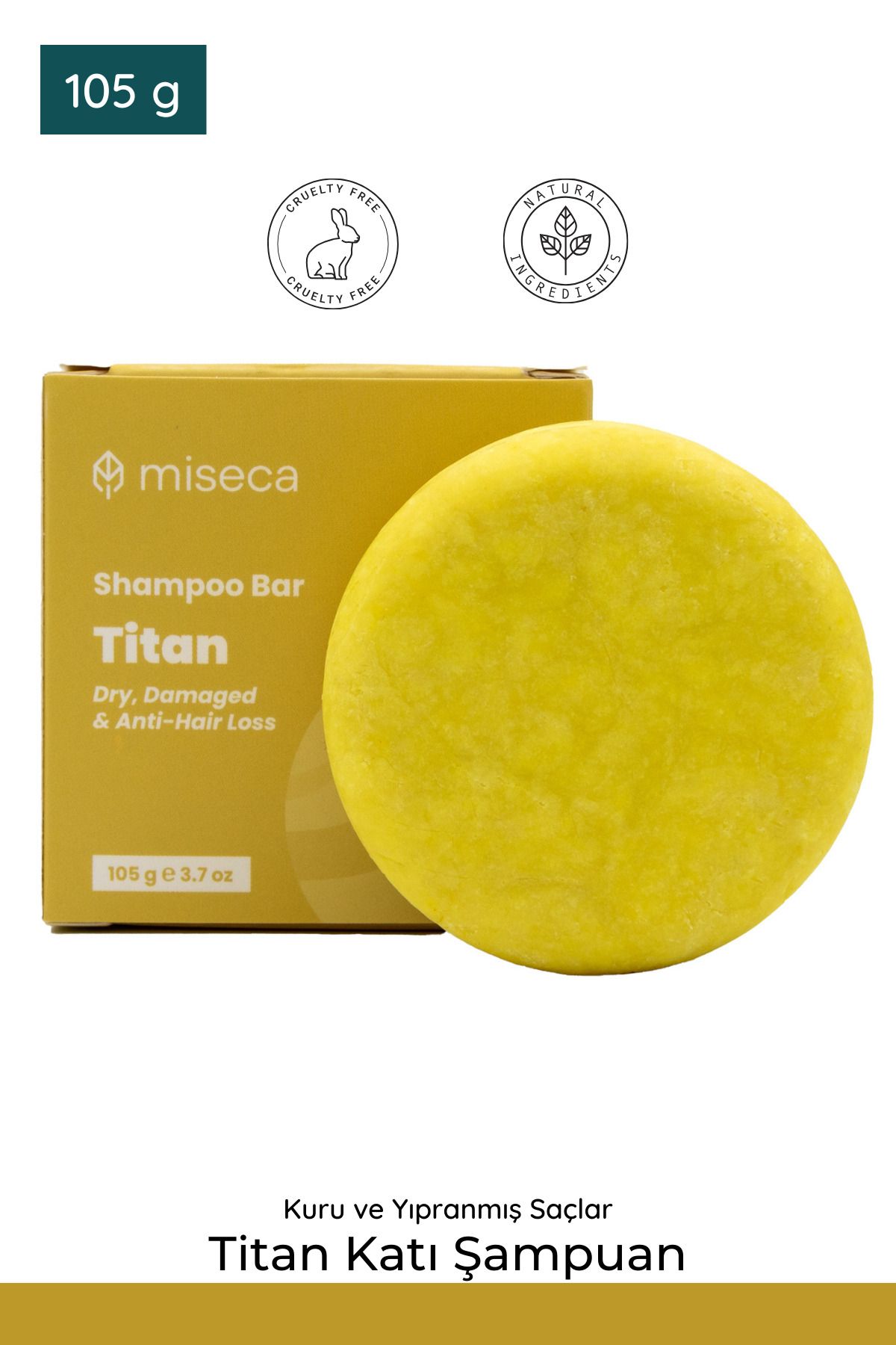 miseca Titan Katı Şampuan Kuru, Yıpranmış Ve Dökülen Saçlar 105 G