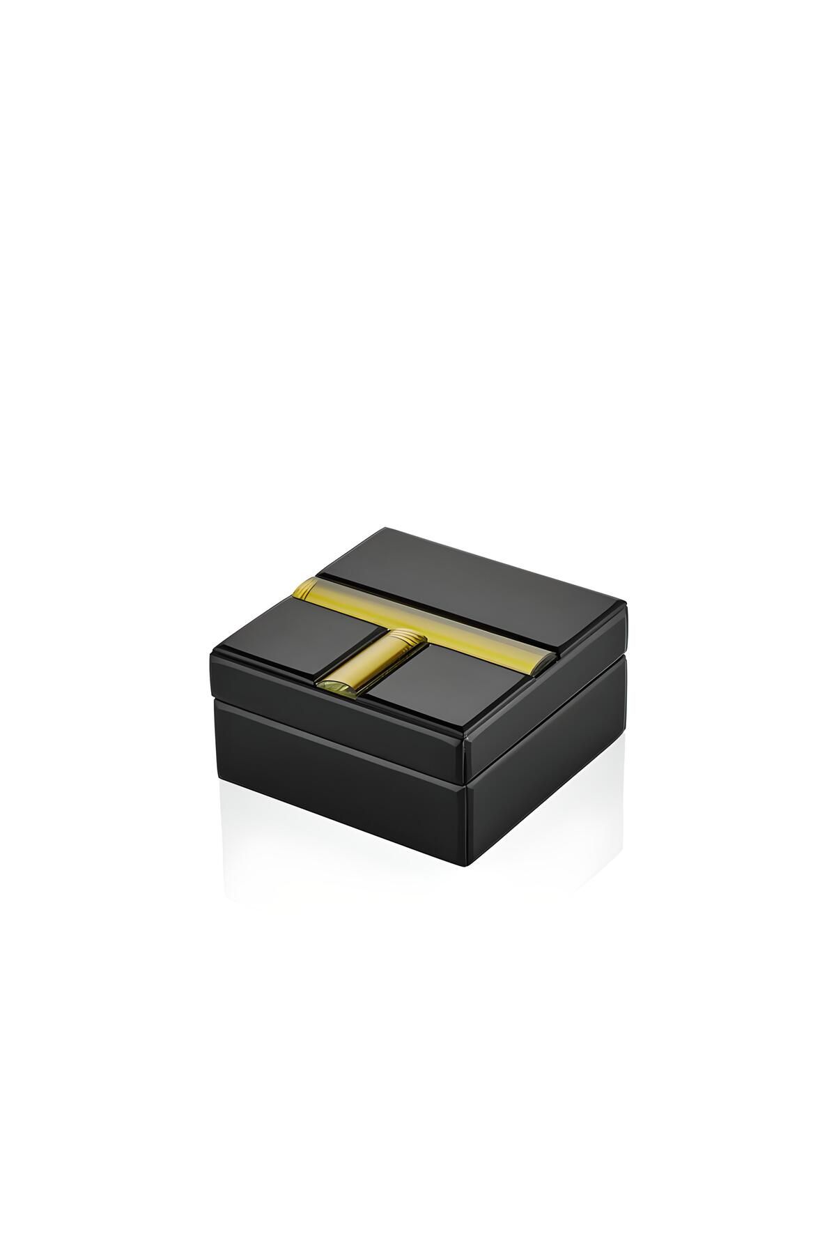 LAMEDORE GOLD STRIP BLACK SMALL SQUARE BOX