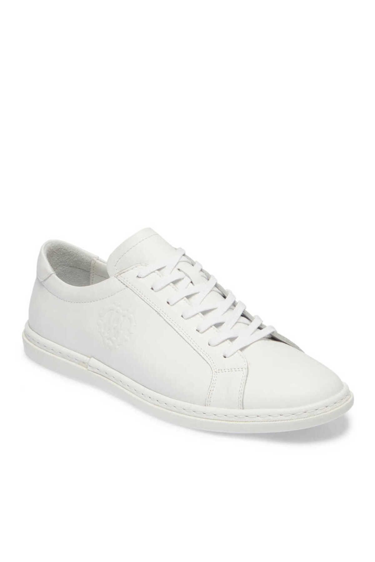 Tergan Beyaz Deri Erkek Sneaker - E23I1AY56091-A26