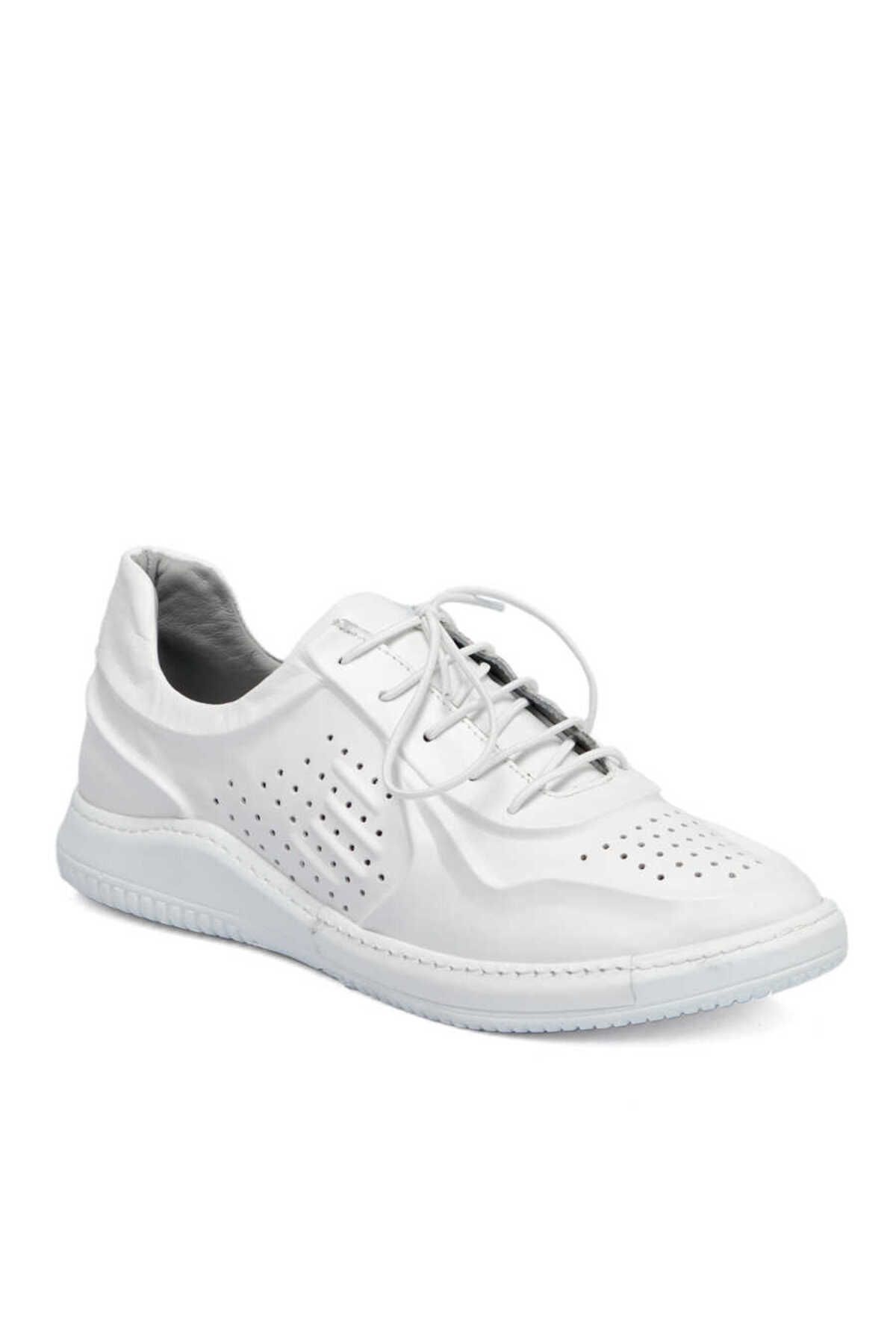 Tergan Beyaz Deri Kadın Sneaker - K23I1AY66638-A26