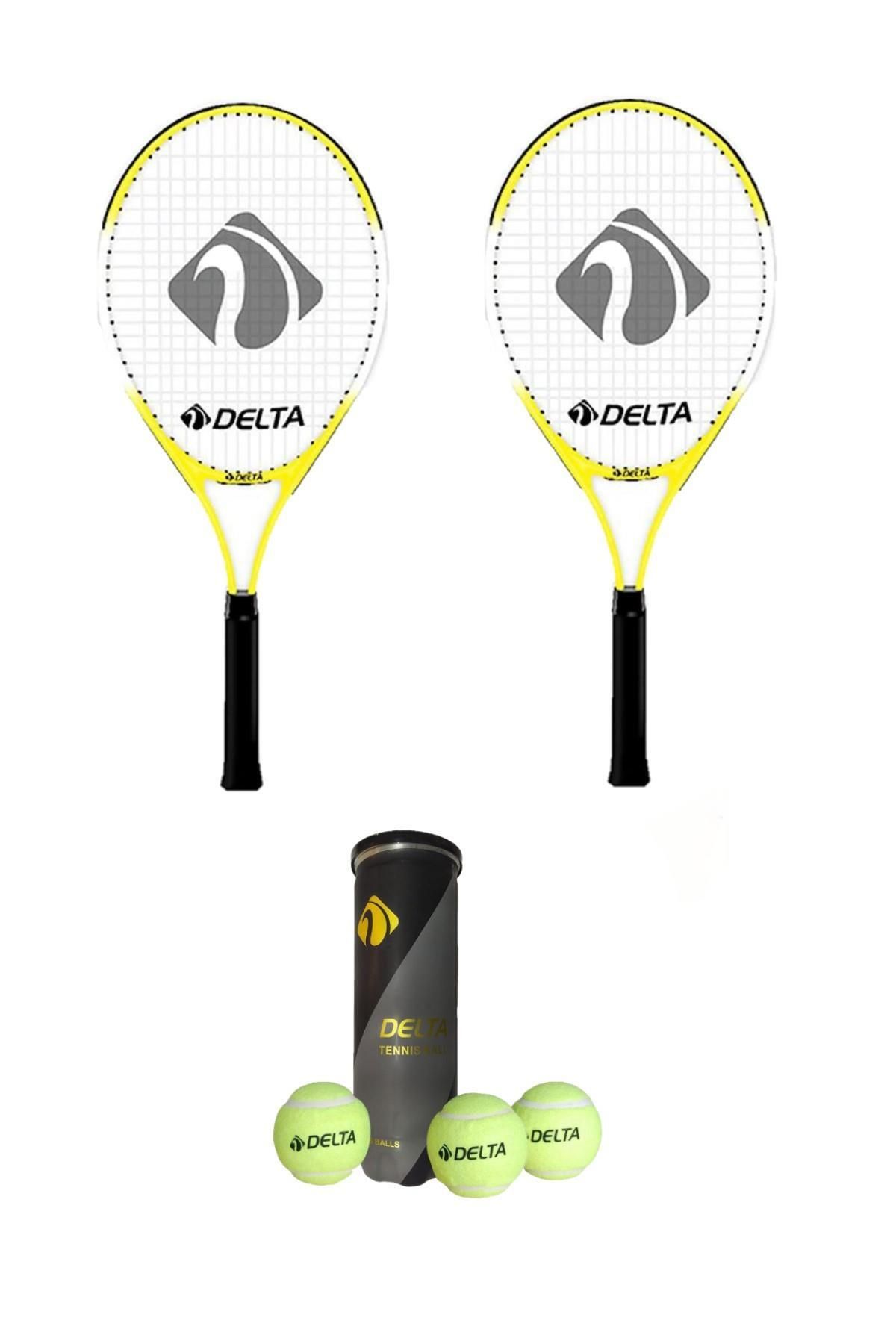 Delta 2 Adet Max Joys 19 İnç Çocuk Tenis Raketi + 2 Adet Tenis Çantası +  3 Adet Prof. Seviye Maç Topu