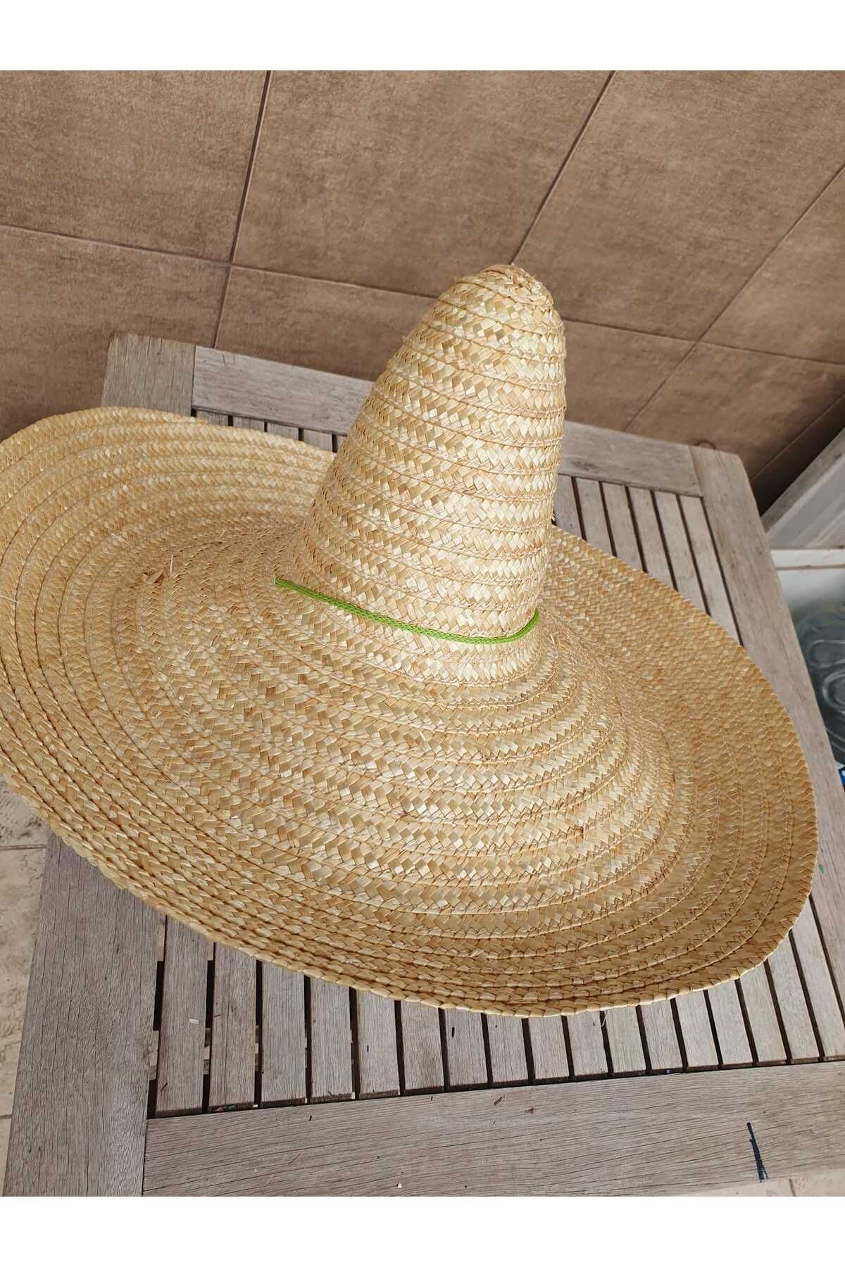 AKTEZ-EL Büyük Hasır Orijinal Meksika Şapkası 62 Cm