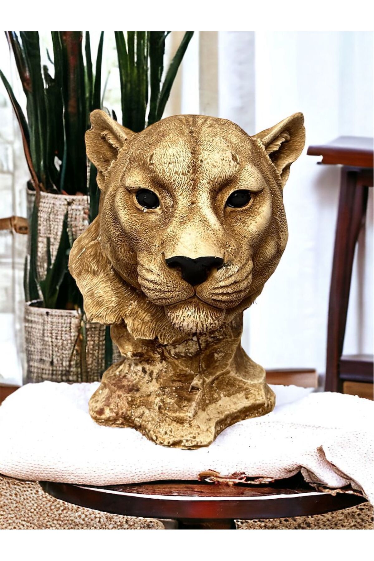 libre design Dekoratif Büyük Boy 25cm Puma Kafası Büst Biblo Heykel Obje