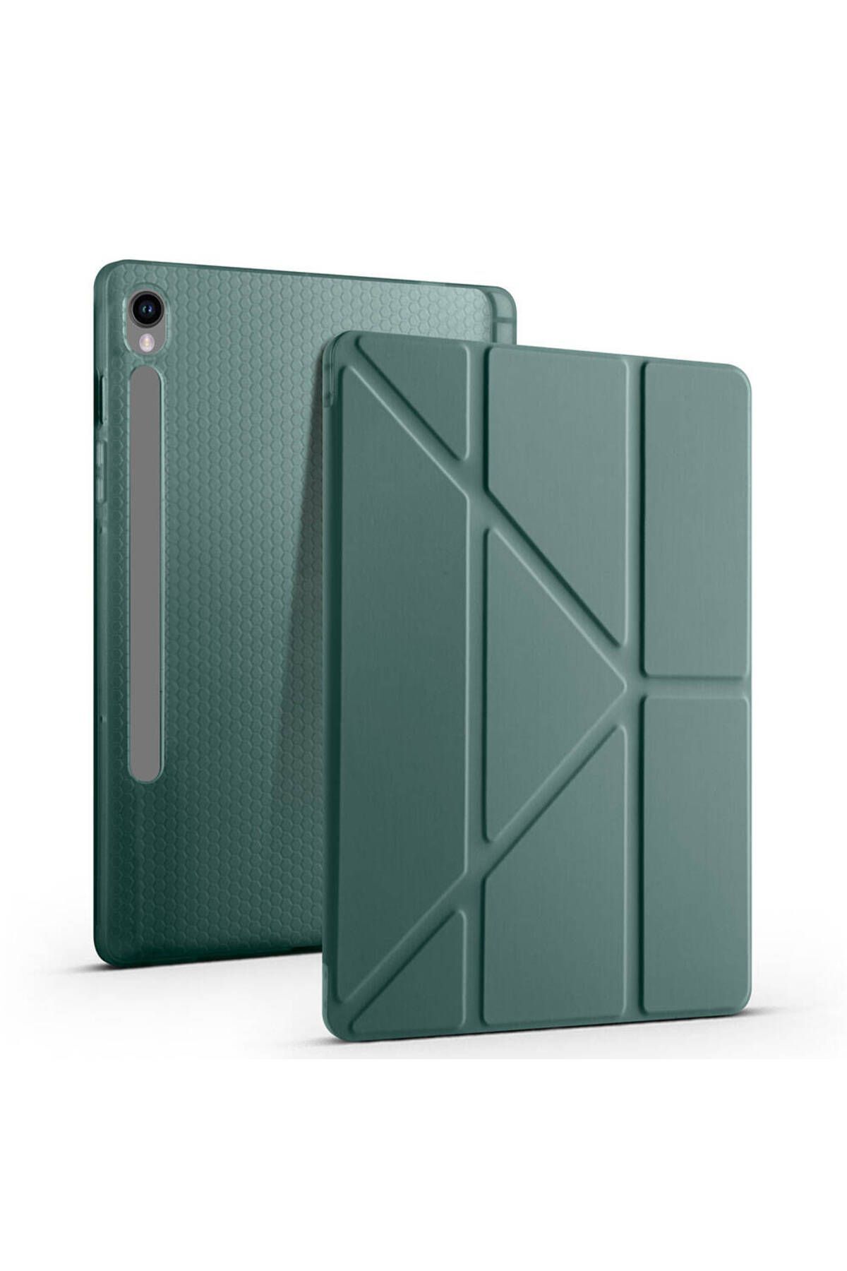 Fuchsia Galaxy Tab S9 Fe Plus 12,4 inç Uyumlu Fuchsia Kalem Bölmeli Stand Özellikli Akıllı Tablet Kılıfı