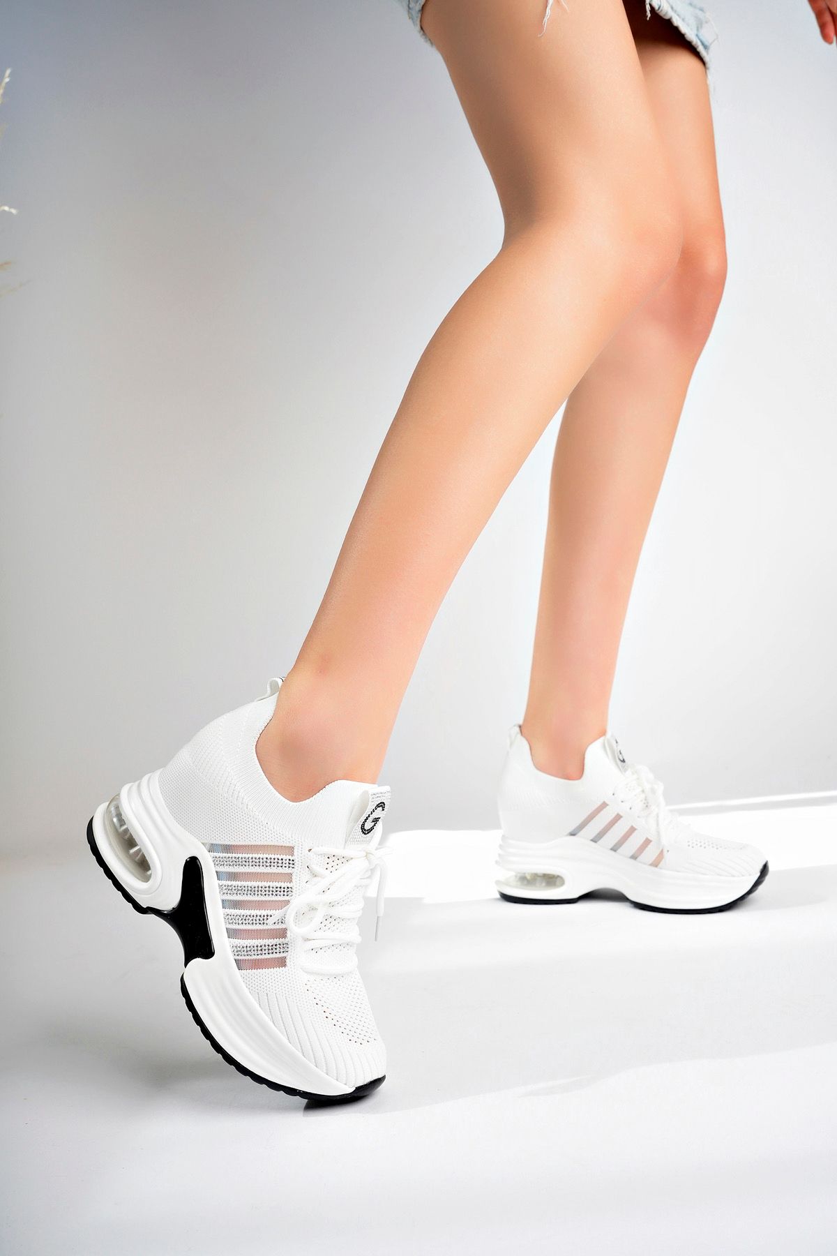 Guja Guja Kadın İthal Örme Triko Gizli Dolgu Topuk Sneakers