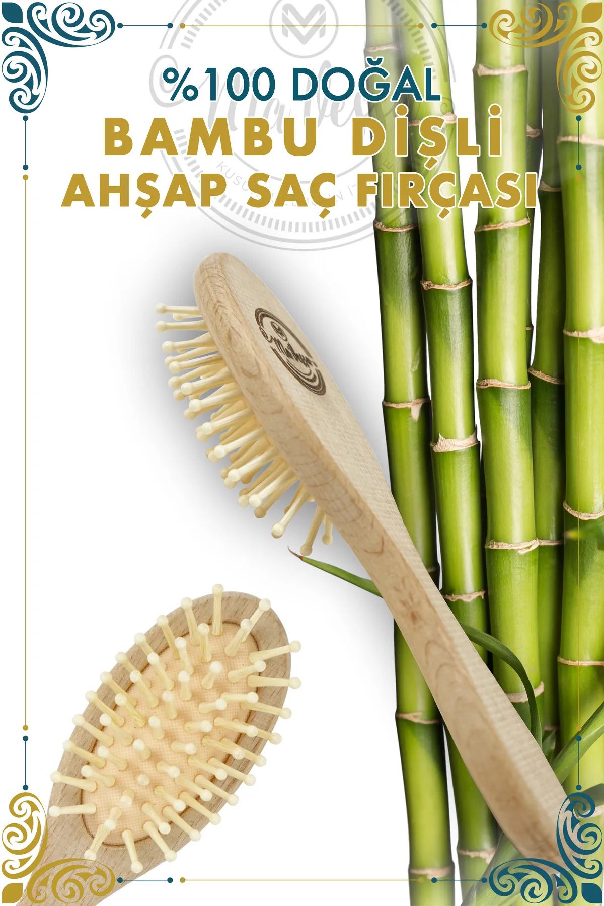 Ma'Vessa Bambu Dişli Ahşap Saç Fırçası - Bambu Tarak