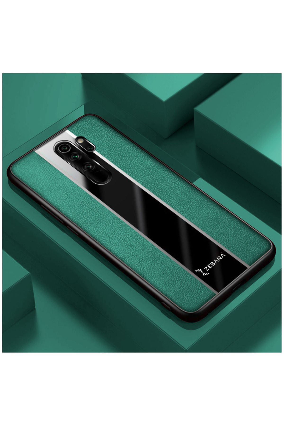 Zebana Xiaomi Redmi Note 8 Pro Uyumlu Kılıf Premium Deri Kılıf Yeşil
