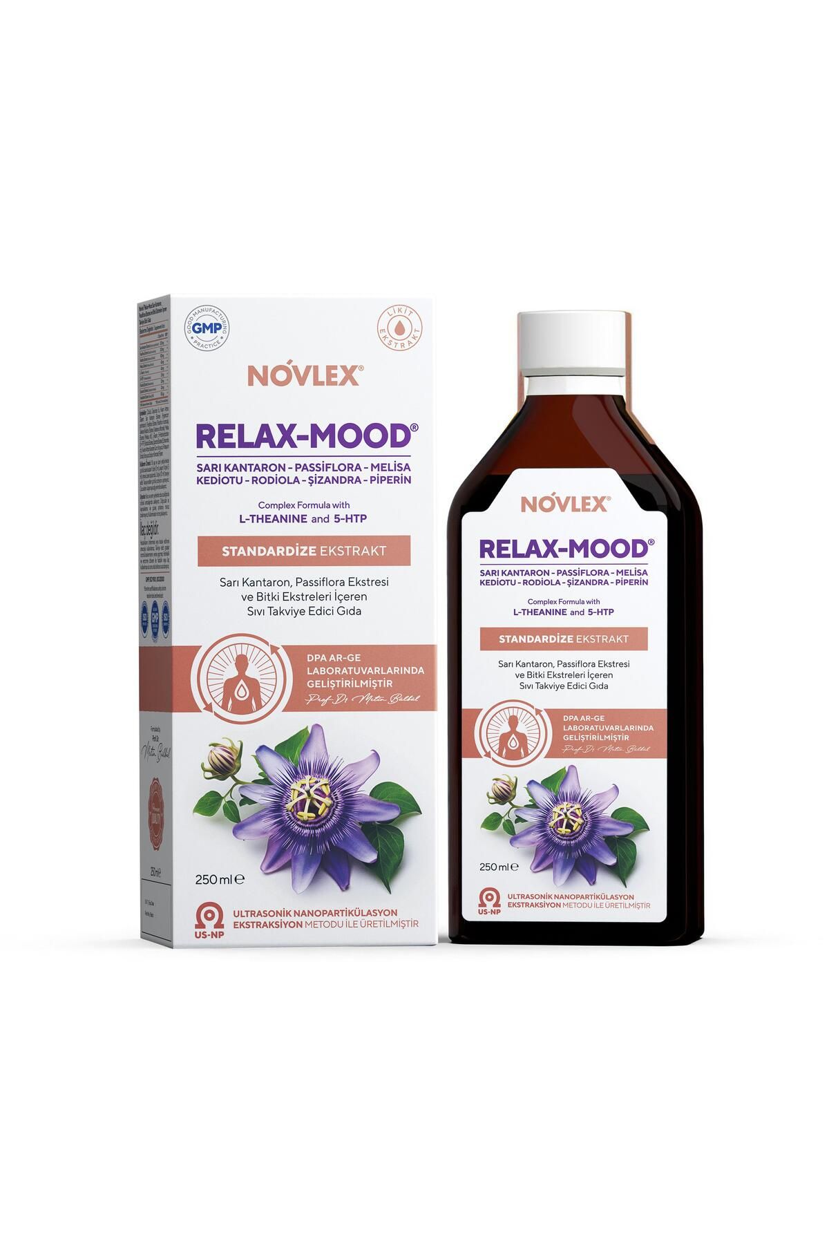 novlex Relax-Mood Sarı Kantaron (St. John’s Wort), Passiflora, Kediotu (Valerian),5-HTP, Rhodiola Ekstrakt