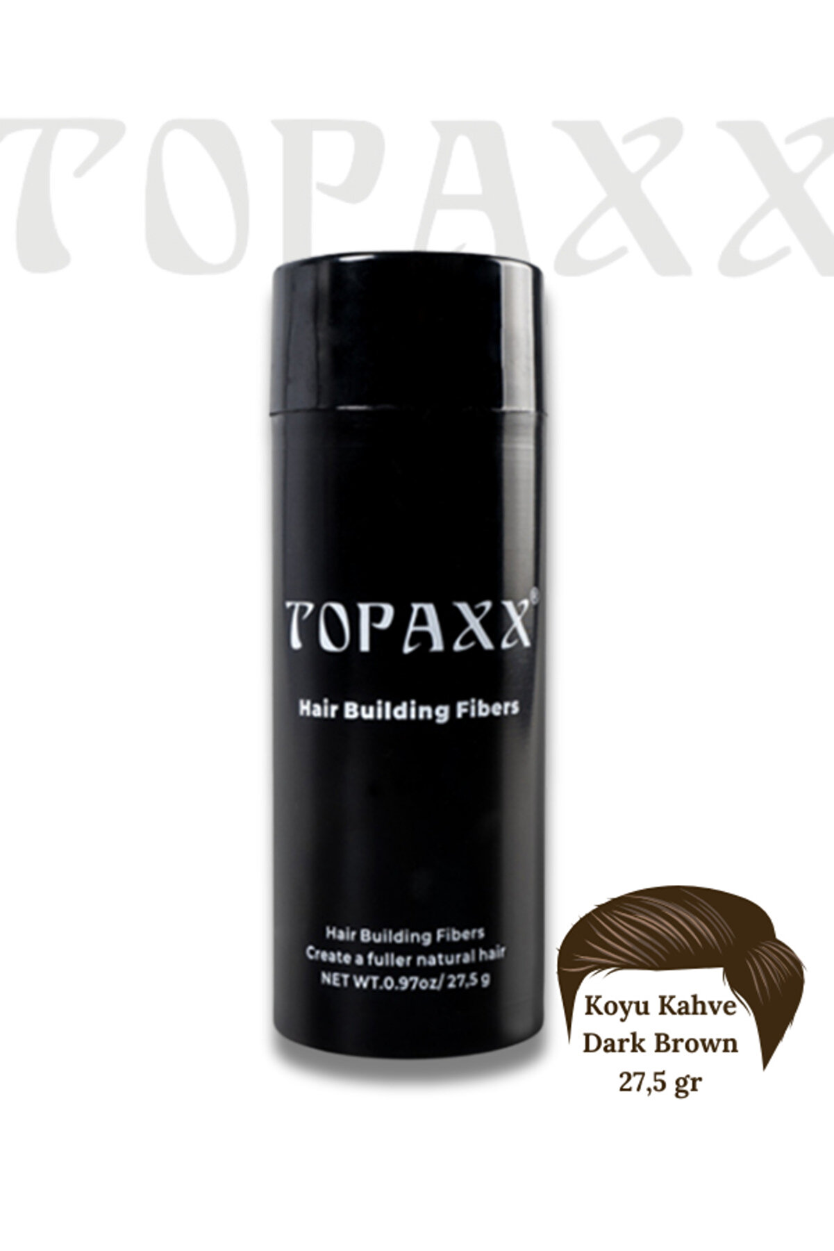 Topaxx Koyu Kahve/dark Brown Saç Dolgunlaştırıcı Fiber Topik Tozu 27,5gr