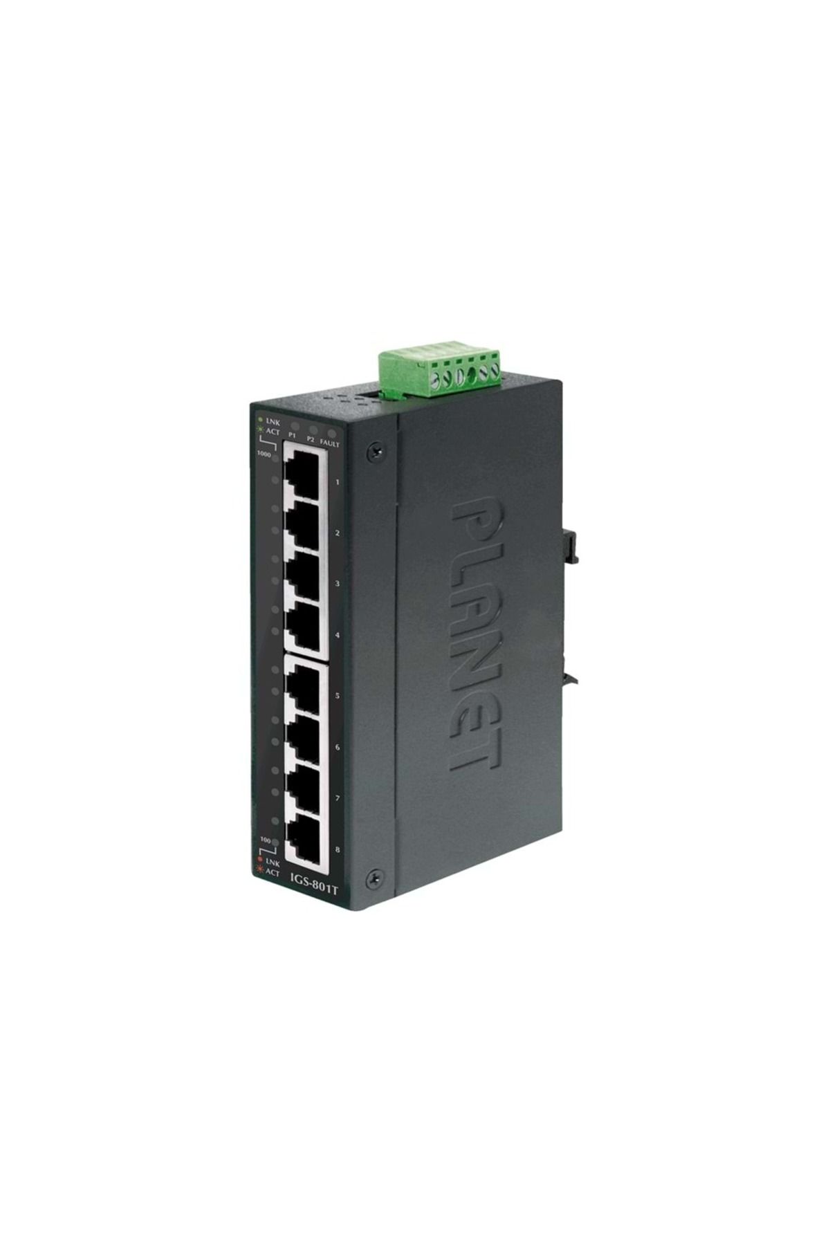 Planet 8-Port 10/100/1000Mbps Industrial Ethernet Switch (-40~75 Degree C)