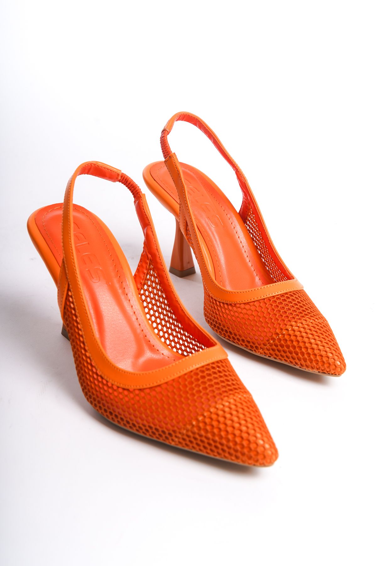 MARSEDO Melany Kadın Stiletto Arkası Açık Bantlı Sivri Burun Klasik Topuk Günlük Ayakkabı