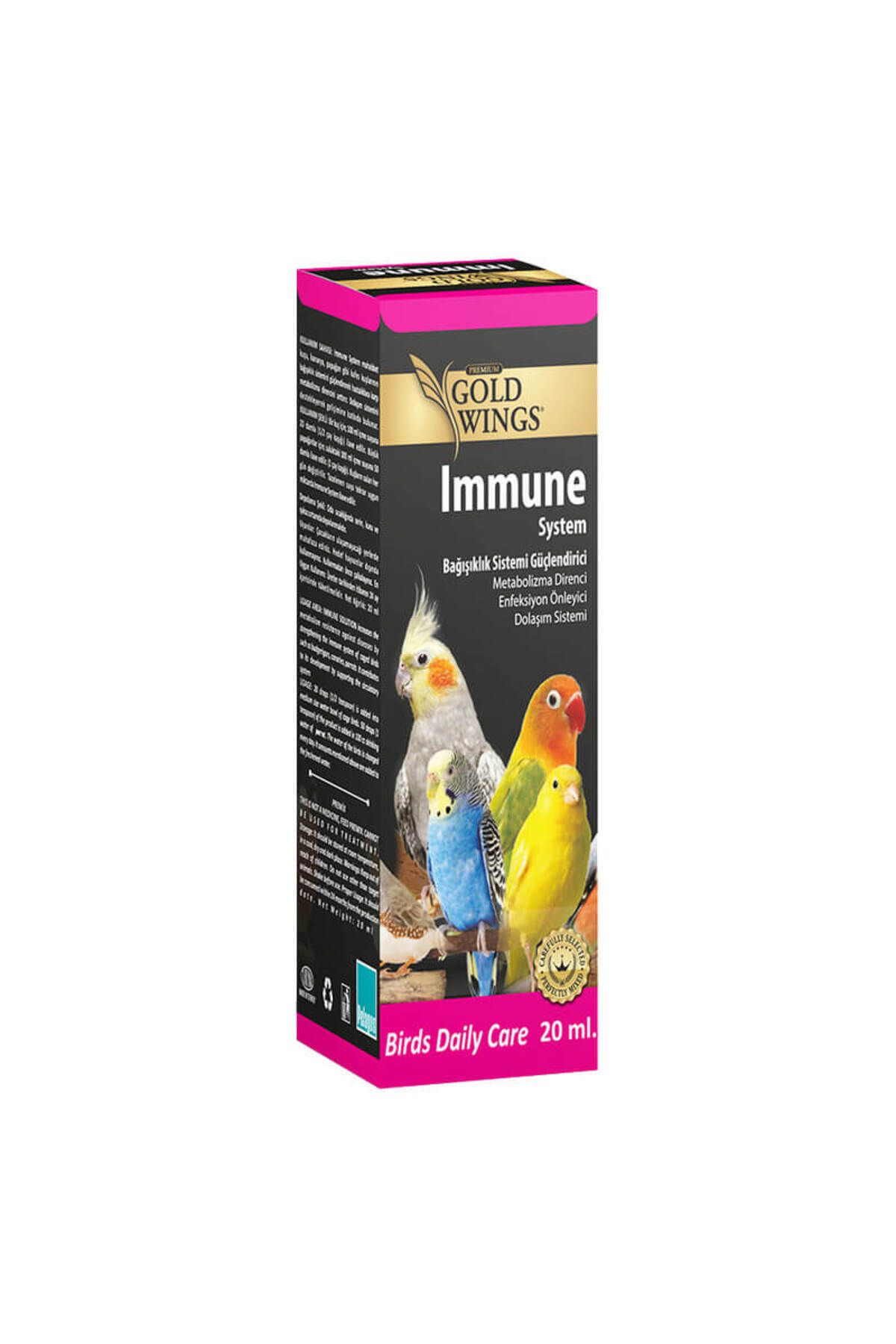 Gold Wings Kuş Bağışıklık Sistemi Güçlendirici Sıvı Vitamin Kuş Vitamin Kuş Multivitamin 20ml