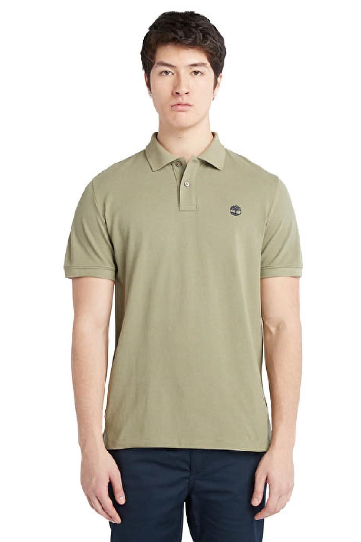 Timberland Tb0A26N4 Pique Sleeve Polo T Haki Erkek T-Shirt
