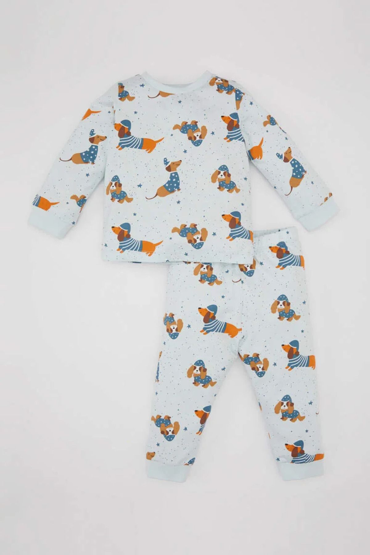 Defacto Erkek Bebek Desenli Uzun Kollu Penye Pijama Takımı B8786a5be61mc
