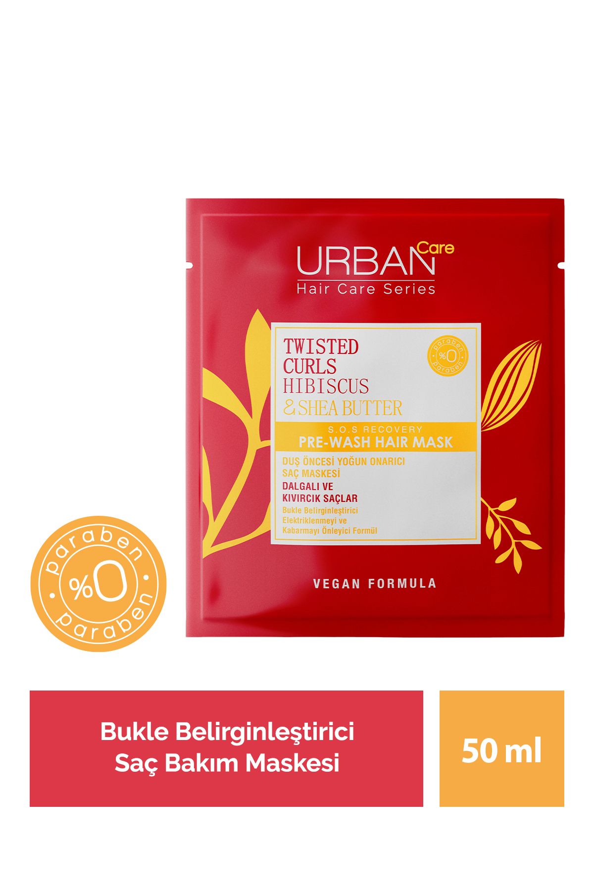 Urban Care Hibiscus&shea Butter Kıvırcık Ve Dalgalı Saçlar Duş Öncesi Saç Bakım Maskesi 50ml-vegan