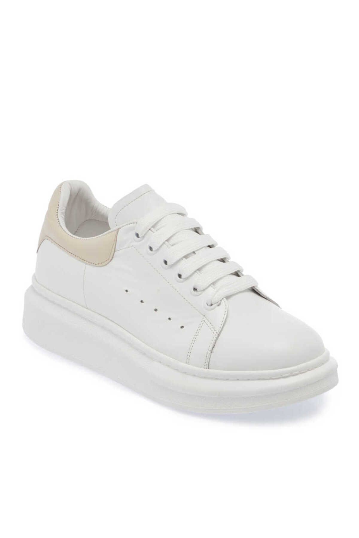 Tergan Beyaz Deri Kadın Sneaker - K23I1AY66434-M02