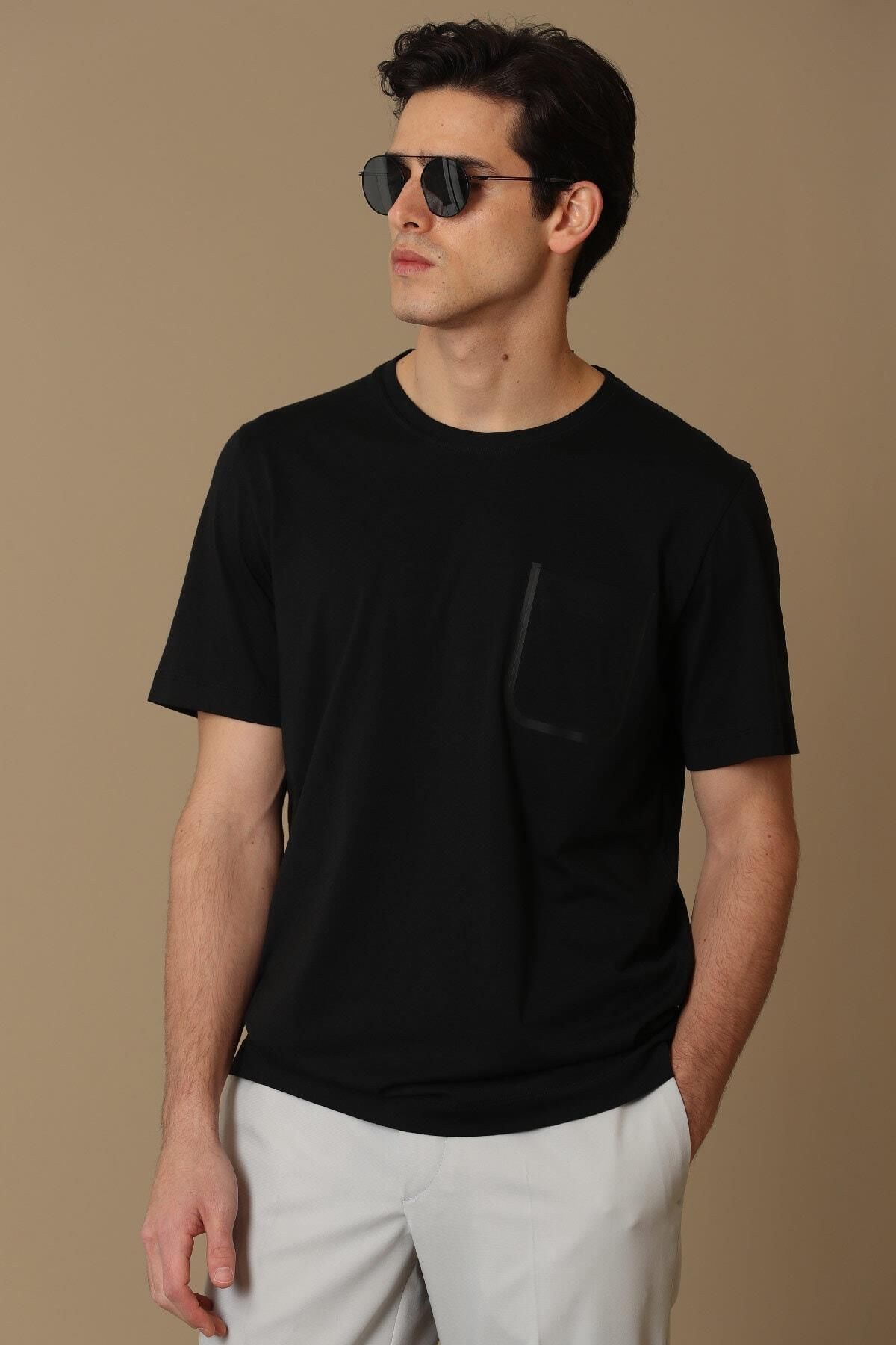 Lufian Marni Modern Grafik T- Shirt Siyah