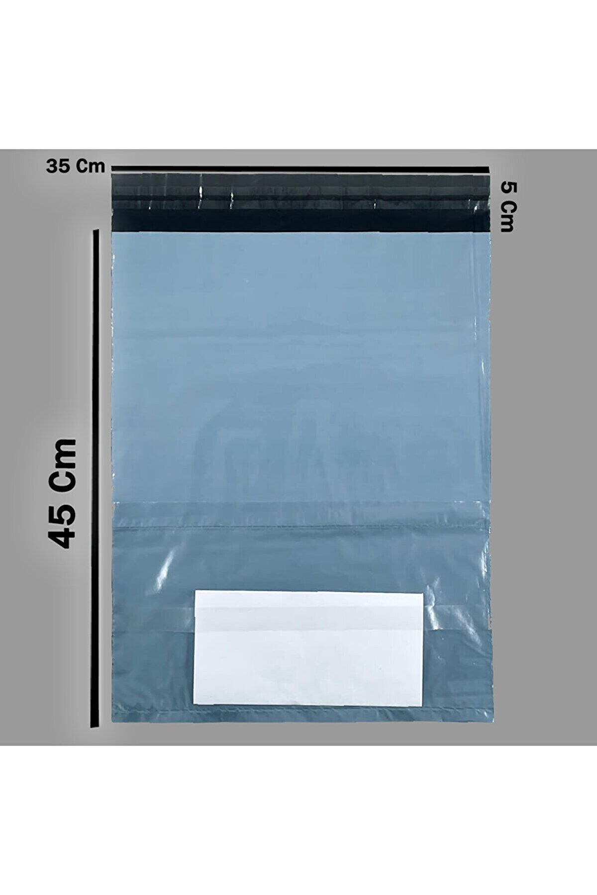 Merwish 35x45+5 Ölçülerinde Baskısız Gri Renk Cepli 3 Numara  0,5 Mikron Kargo Poşeti 100 Adet
