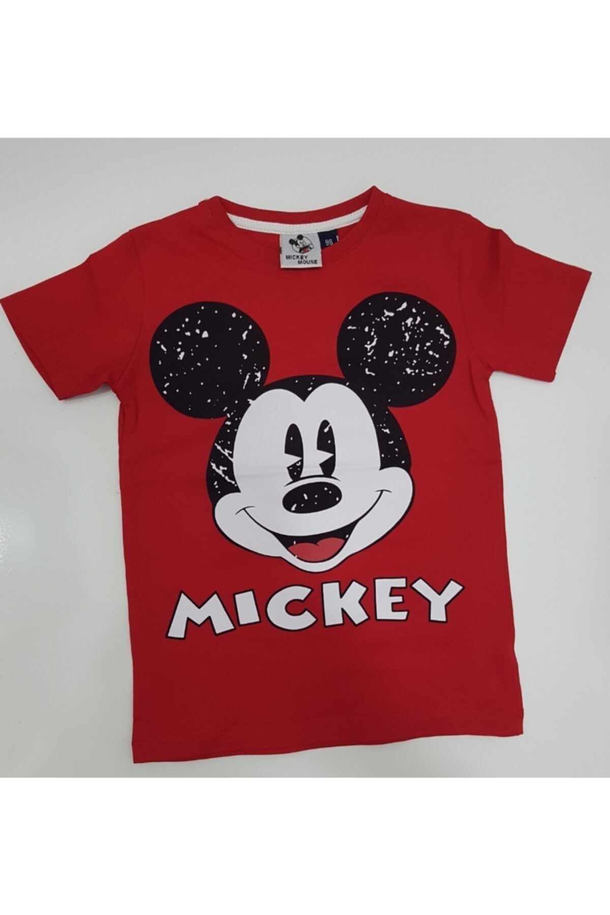 Mickey Mouse Kırmızı Renk %100 Pamuk Desenli Tişört