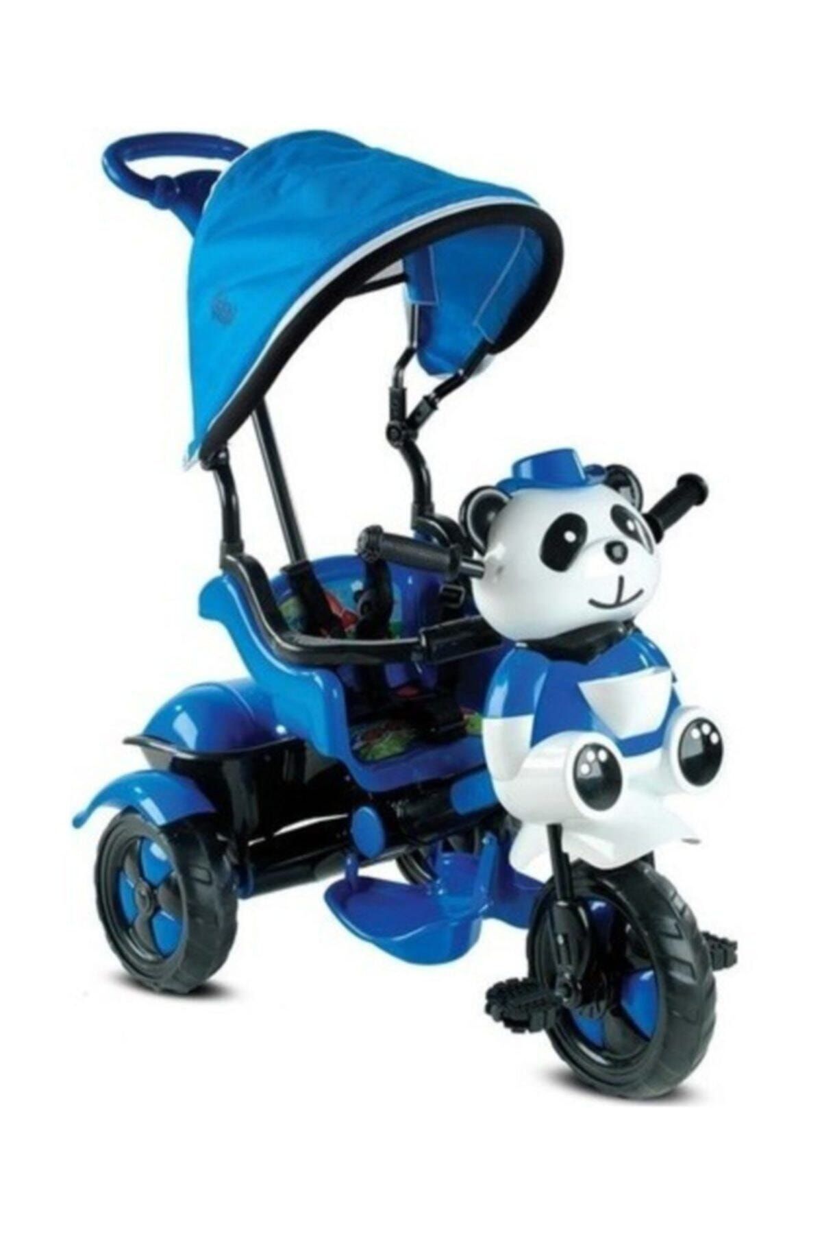 Babyhope Unisex Mavi 127 Little Panda Ebeveyn Kontrollü Tenteli Müzikli Tricycle Üç Teker Bisiklet