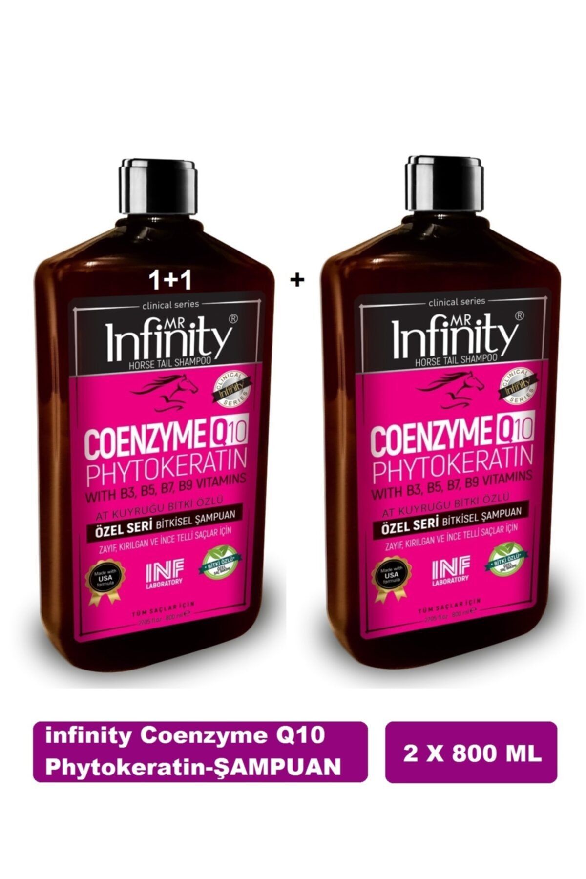 mr infinity Coenzyme Q10 Phytokeratin & Horse Tail Şampuan 800 ml X 2 Adet