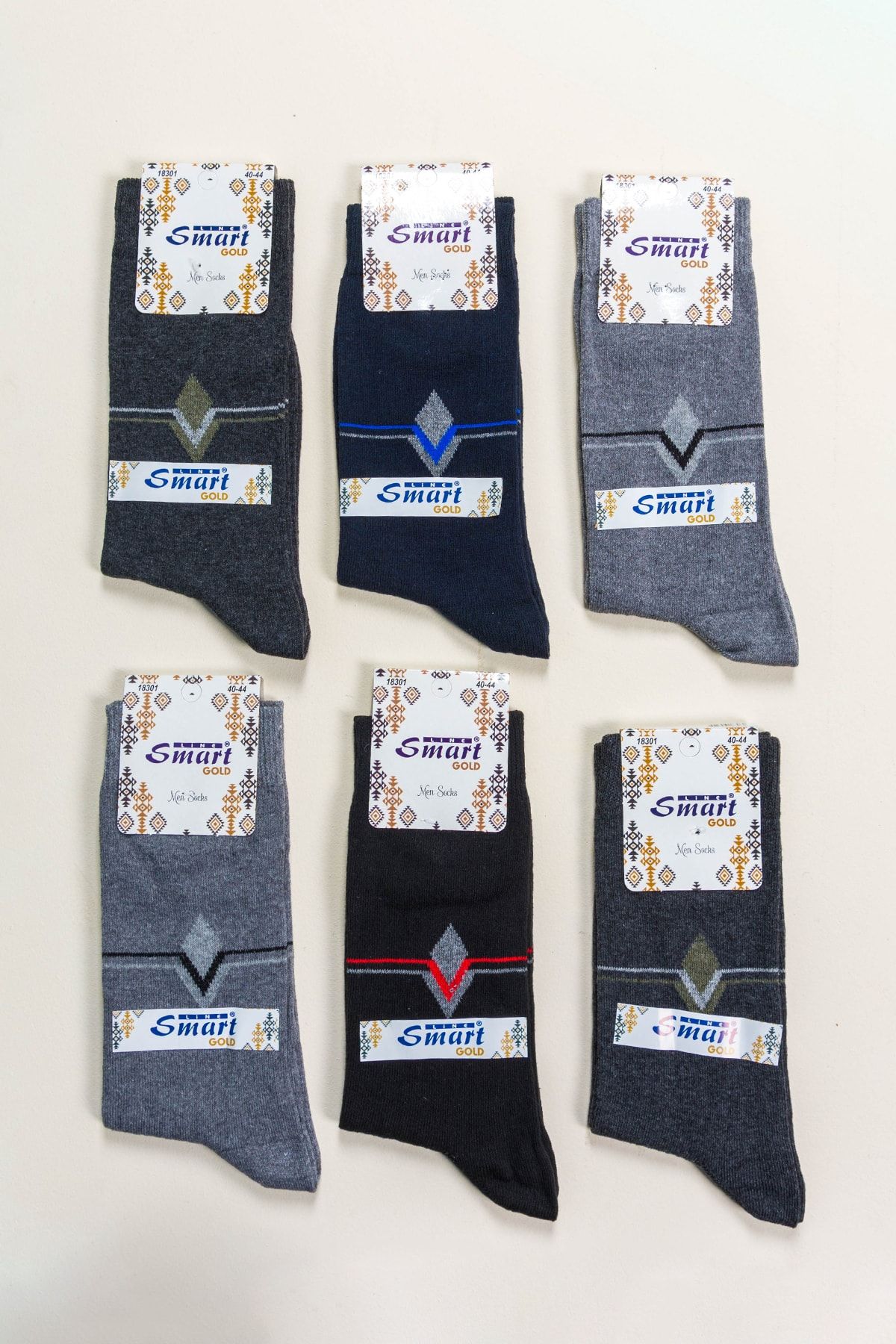 Line Smart 6'lı Erkek Pamuklu Desenli Mevsimlik Soket Çorap
