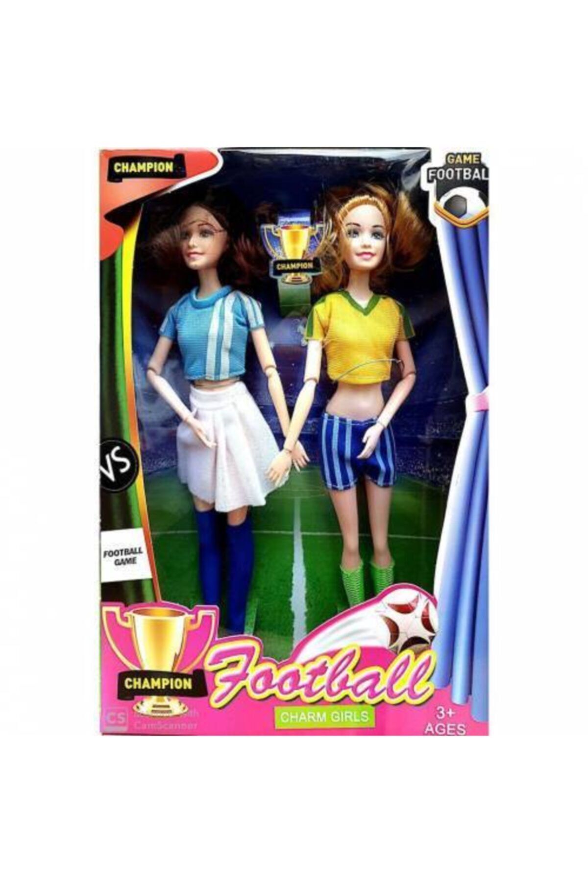 Mashotrend Barbie Futbolcu Kızlar - Sonsuz Hareketli Futbolcu Kız Ikili Oyuncak Bebek
