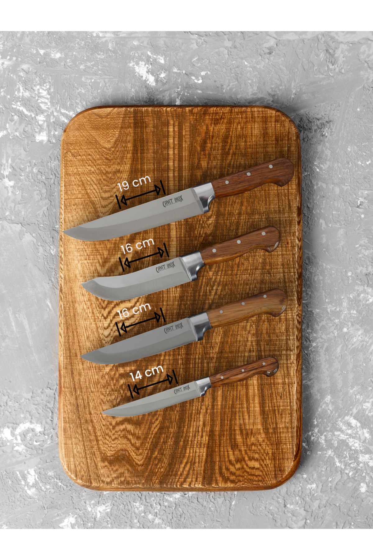 Cavit İnox Mutfak Bıçak Et Sebze Ekmek Meyve Bıçak Seti 4 Parça