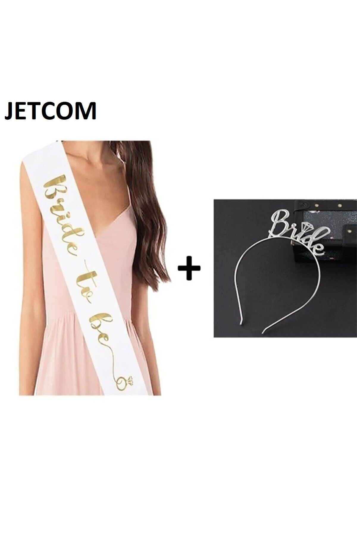 Jetcom Gümüş Metal Bride To Be Yazılı Taç Ve Kuşak Seti Bekarlığa Veda Partisi