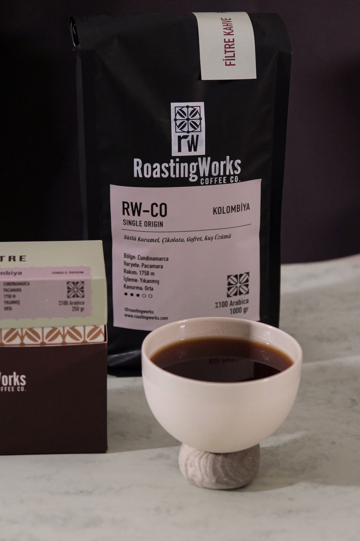 RoastingWorks Rwco Nitelikli Filtre Kahve | 1 Kg Paket | Kolombiya - French Press
