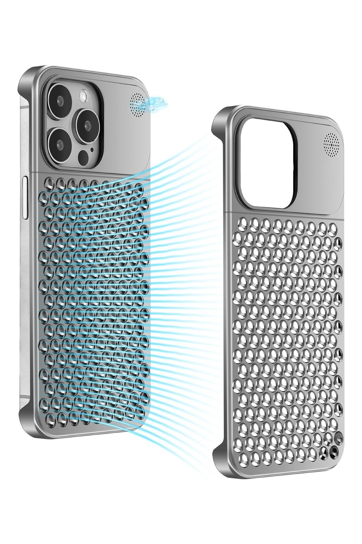 Deilmi IPhone 15 Pro Max Uyumlu Gövde Koruyucu  Metal Soğutma Özellikli  Aromaterapi Kokulu İron  Kapak