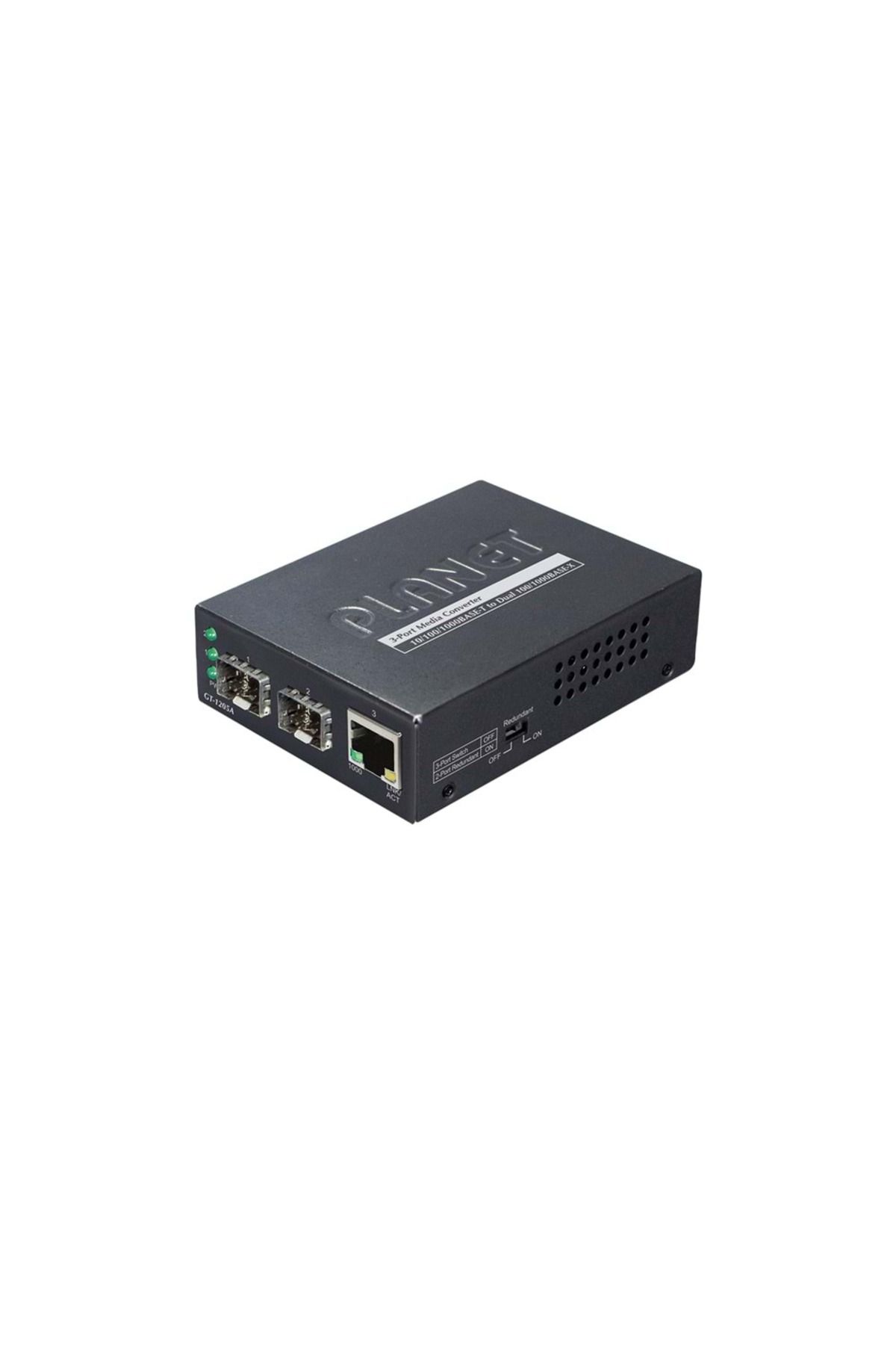 Planet 1-Port 10/100/1000Base-T - 2-Port Gigabit SFP Switch Media Converter
