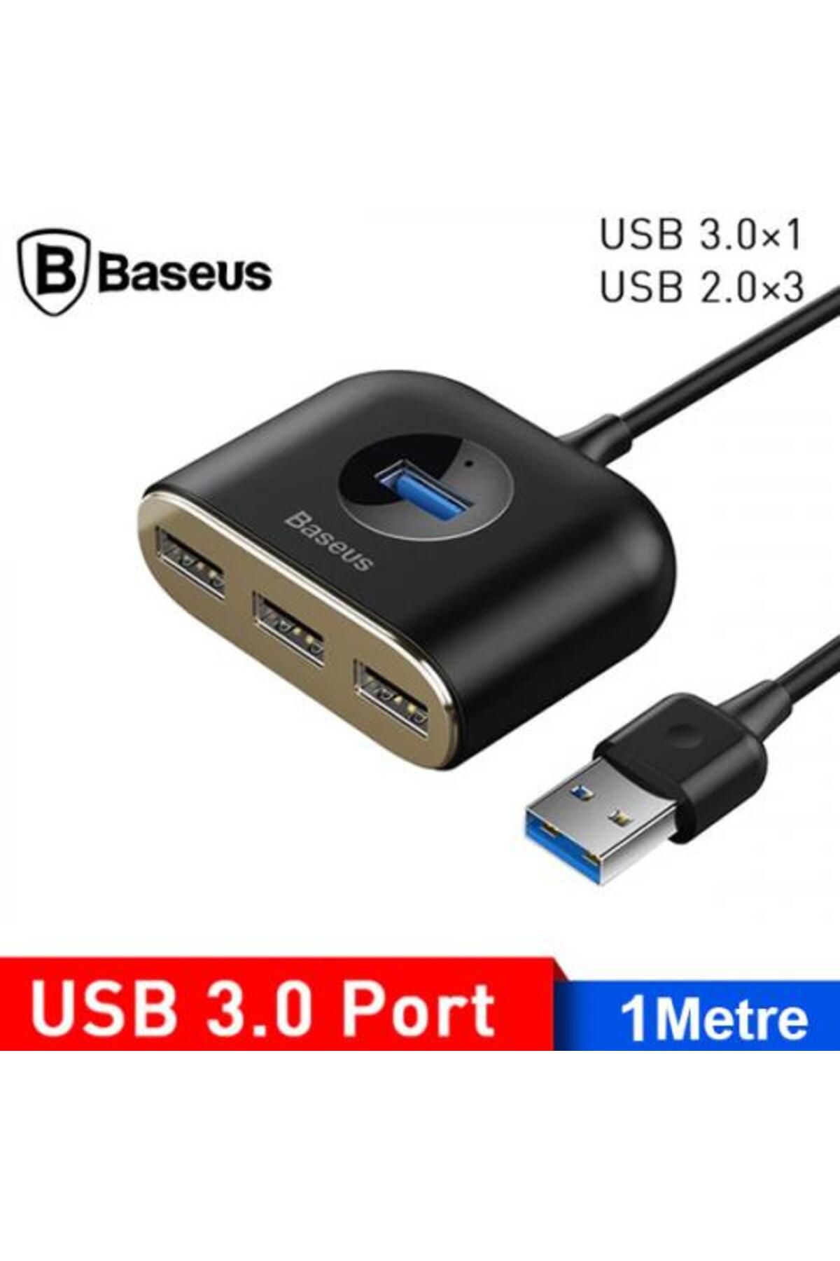 Baseus Square Round 4in1 Usb Hub Adaptör (USB3.0 TO USB3.0*1 USB2.0*3) 1m