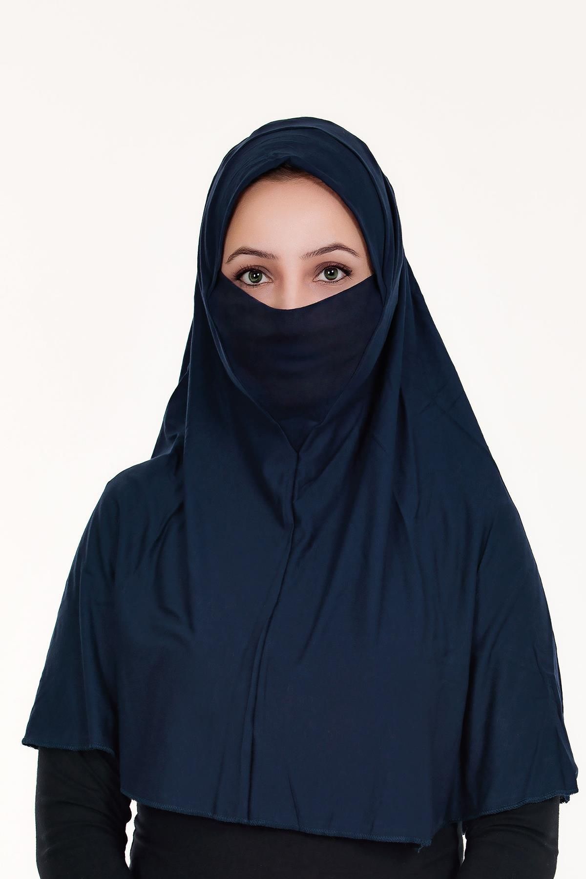 Sensu Peçeli Hazır Türban Pratik Şal Hijab Namaz Örtüsü