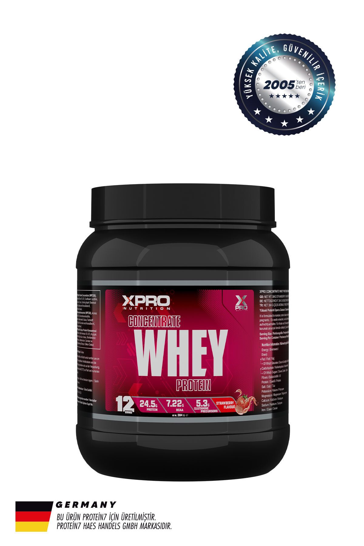Xpro Nutrition Concentrate Whey Protein Tozu 384 gr - Çilek Aromalı