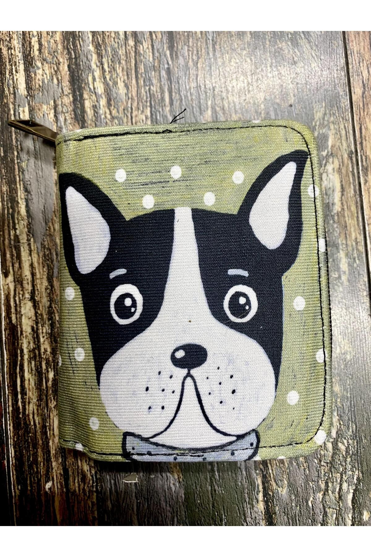Street Bag Köpek Desenli Etnik Otantik Desenli Bölmeli Kullanışlı Cüzdan