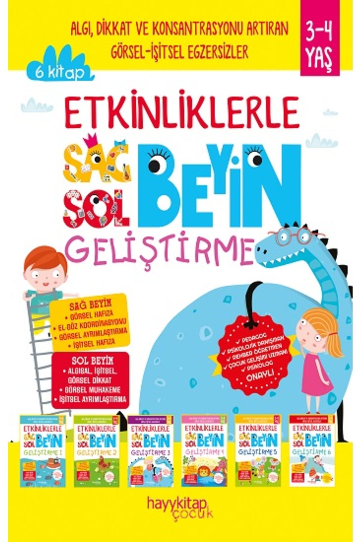 Hayykitap Etkinliklerle Sağ Beyin Sol Beyin Geliştirme Seti - 6 Kitap Takım