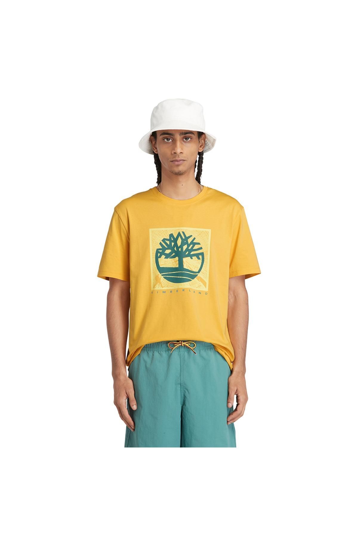 Timberland Tb0A5Udb Sleeve Front Graphic Tee Sarı Erkek T-Shirt