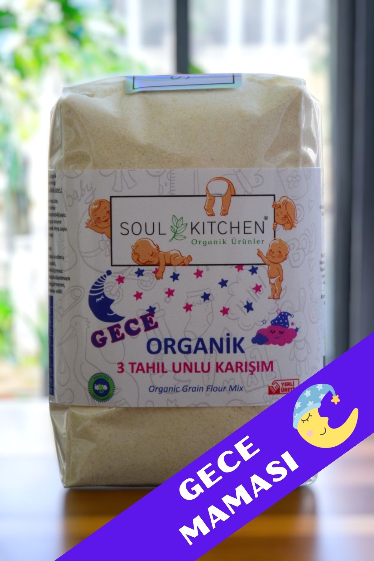 Soul Kitchen Organik Ürünler Organik Bebek Gece Maması 3 Tahıl Unlu Karışım 250gr