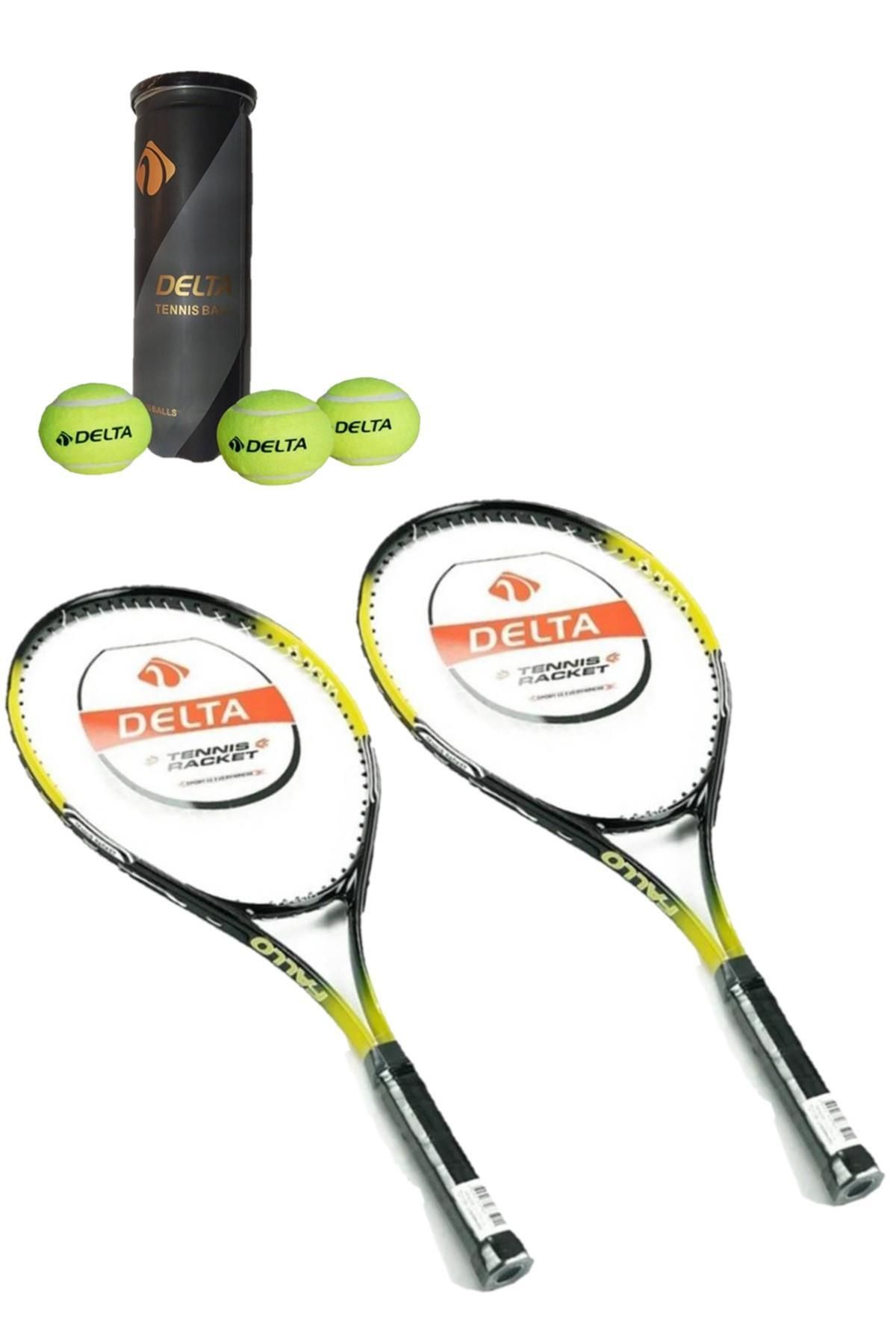 Delta 2 Adet Fallo 27 İnç L2 Grip Yetişkin Tenis Raketi + 2 Adet Tenis Çantası + 3 Adet Expert Maç Topu