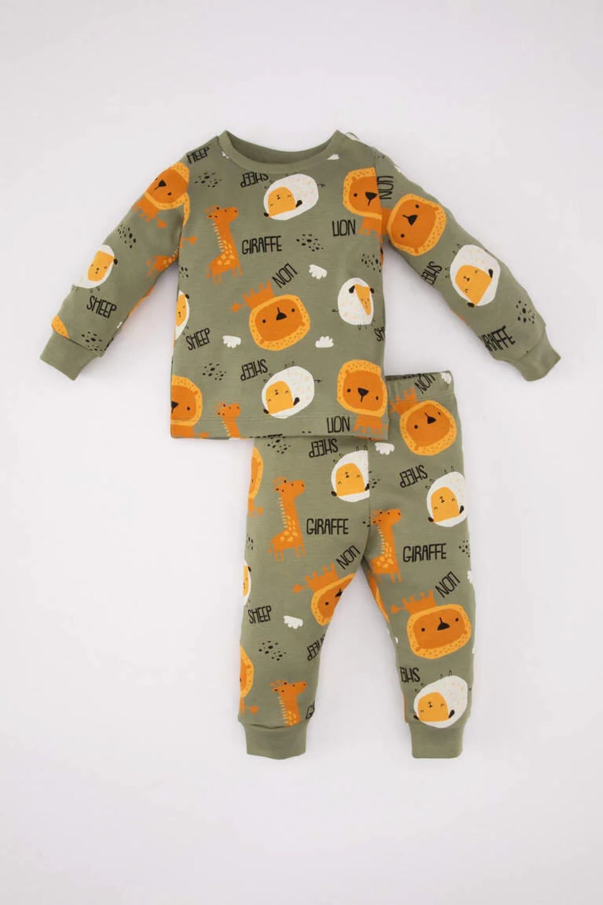 Defacto Erkek Bebek Desenli Uzun Kollu Pijama Takımı