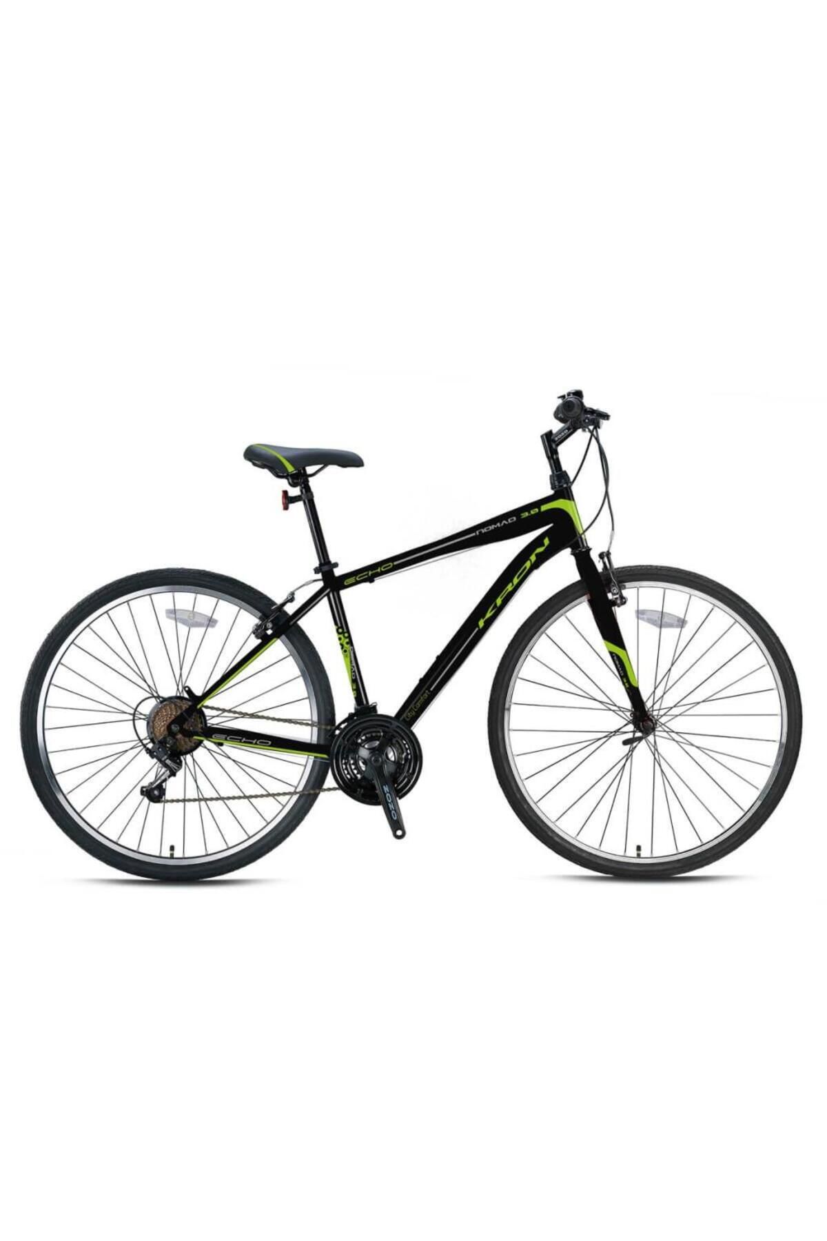 Kron Nomad 3.0 V-fren 28 Jant 21 Vites 18 Inç Şehir Bisiklet 2021 Model Mat Siyah - Yeşil