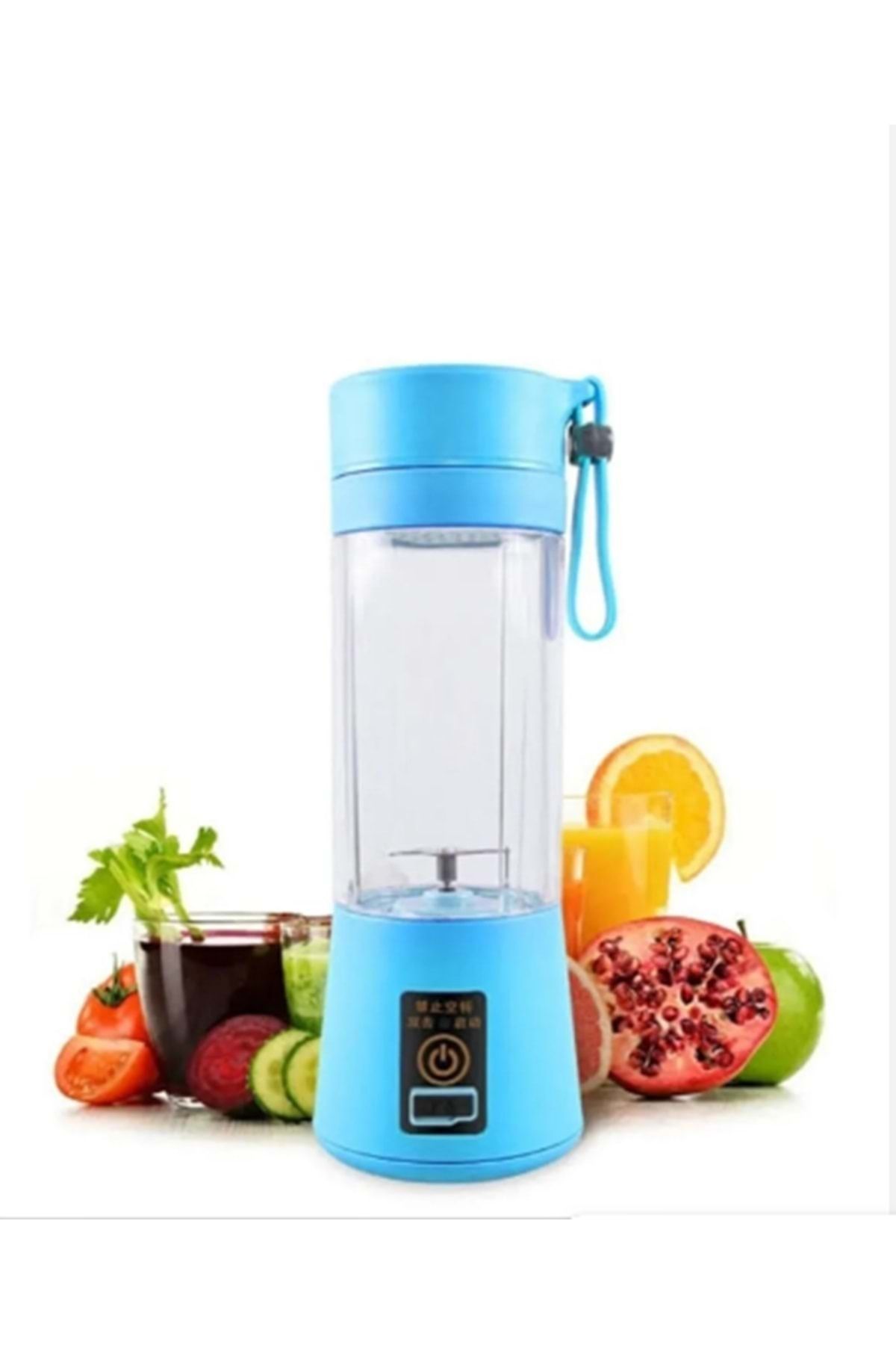 Genel Markalar 220 - 240 V El Blender Mavi Portatif Taşınabilir USB Şarjlı Mikser 380 ml Fasel Modern C / F İthala