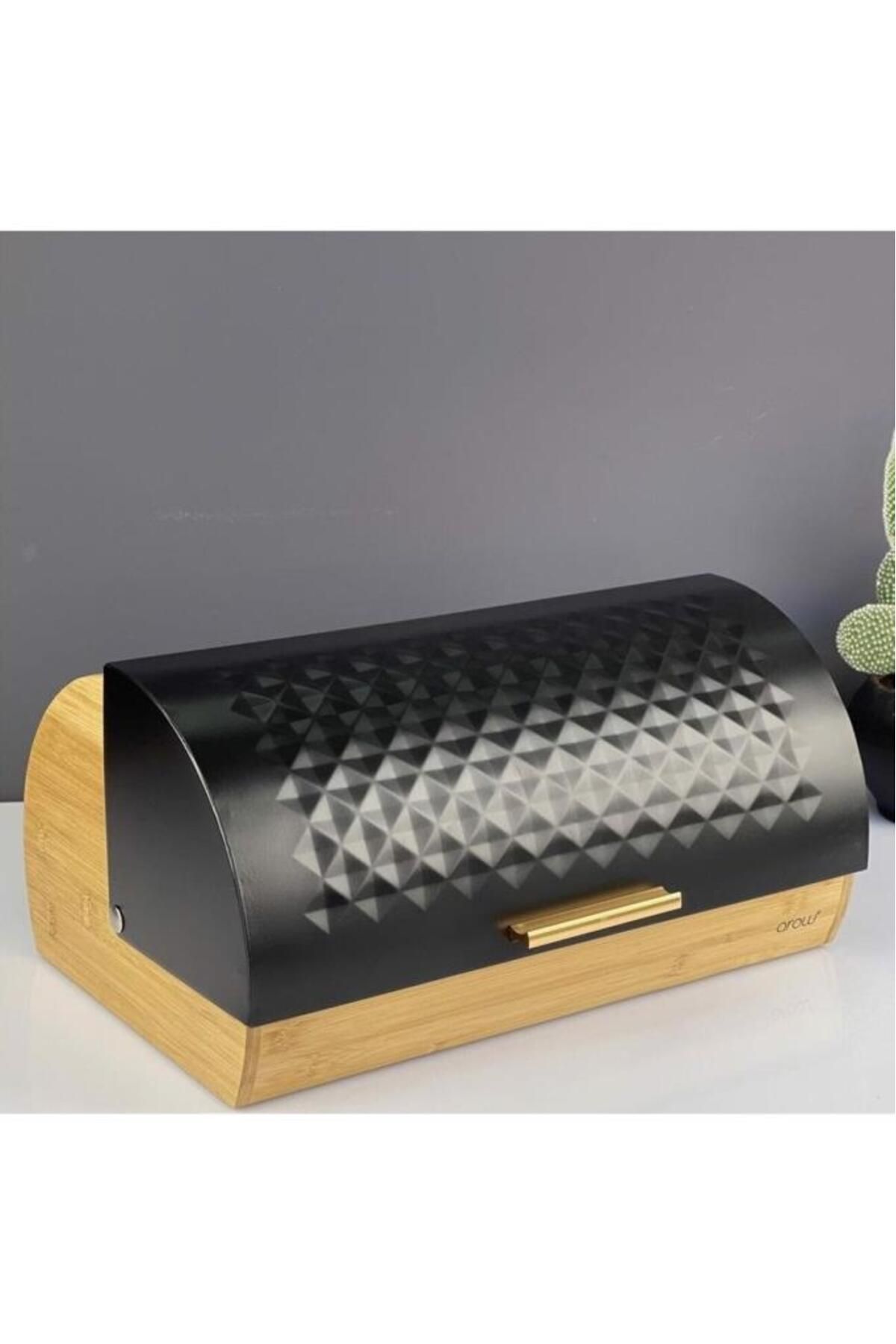 AROW Bambu Siyah Lüx Ekmeklik Metal Raylı Sistem Kapaklı