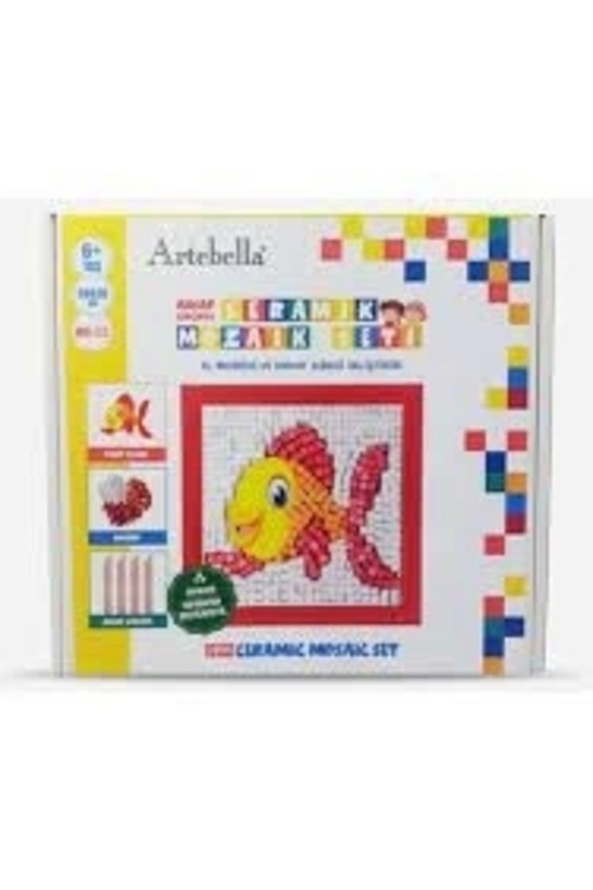 Artebella 22 I Çocuk Ahşap Çerçeveli Seramik Mozaik Set 20x20 Cm