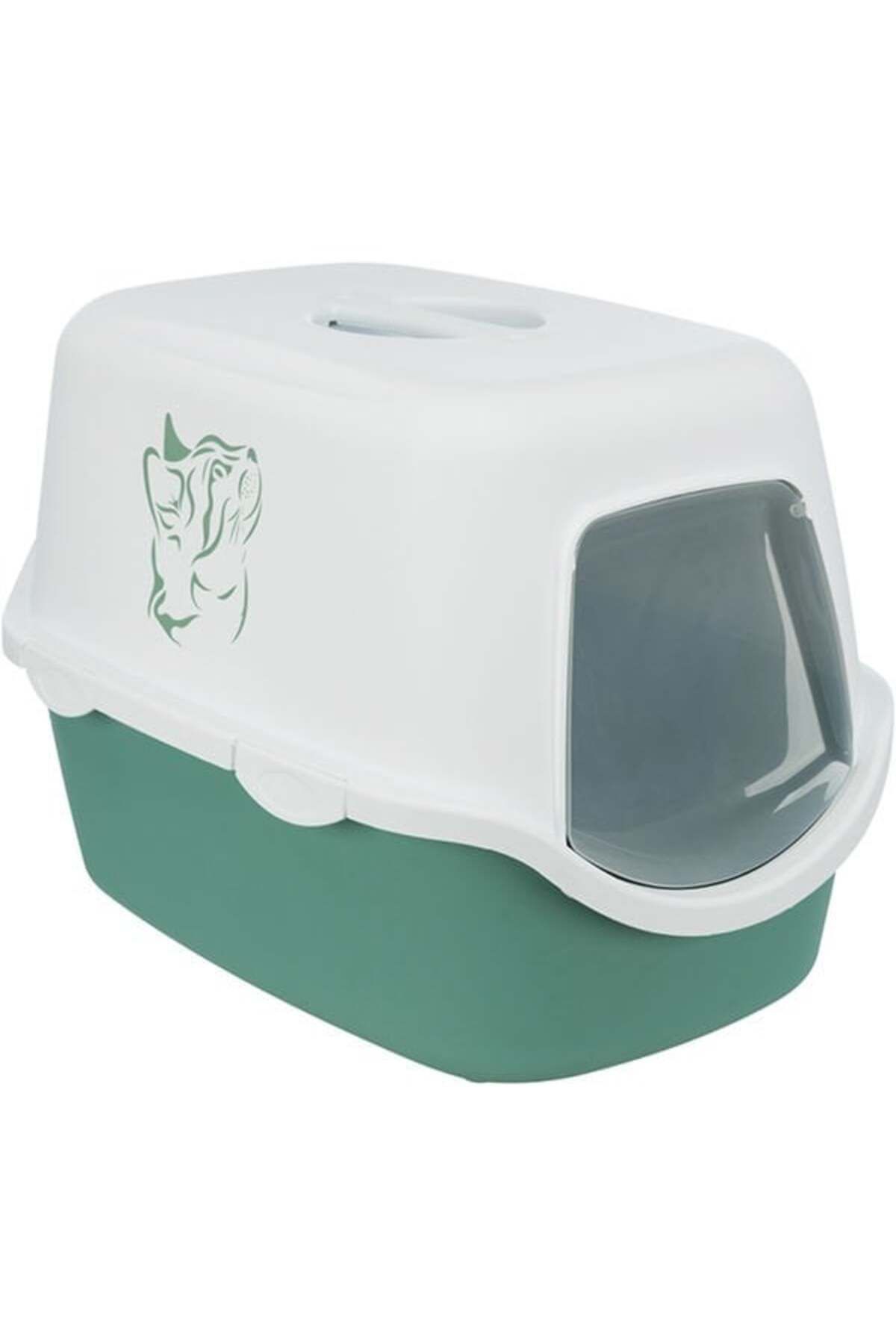 Trixie Litter Tray Kapalı Kedi Tuvaleti Beyaz/yeşil 40x40x56 Cm
