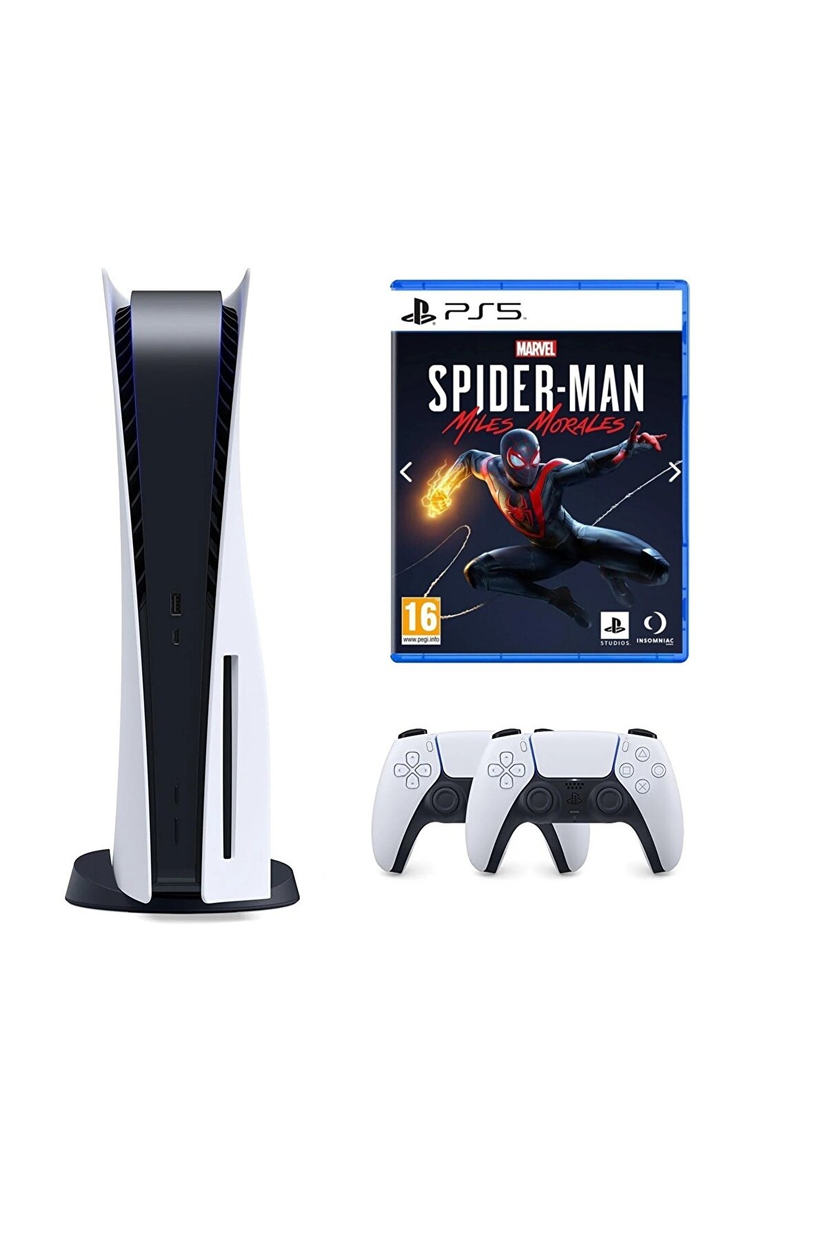 Sony Playstation 5 825 GB + 2. PS5 DualSense + PS5 Marvel's Spider-Man: Miles Morales